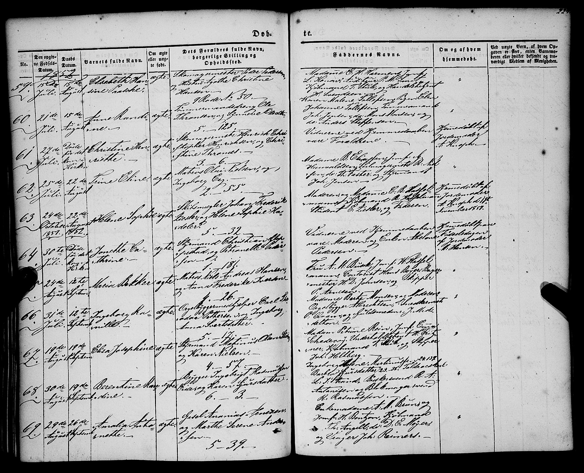 Nykirken Sokneprestembete, AV/SAB-A-77101/H/Haa/L0014: Parish register (official) no. B 1, 1844-1858, p. 224