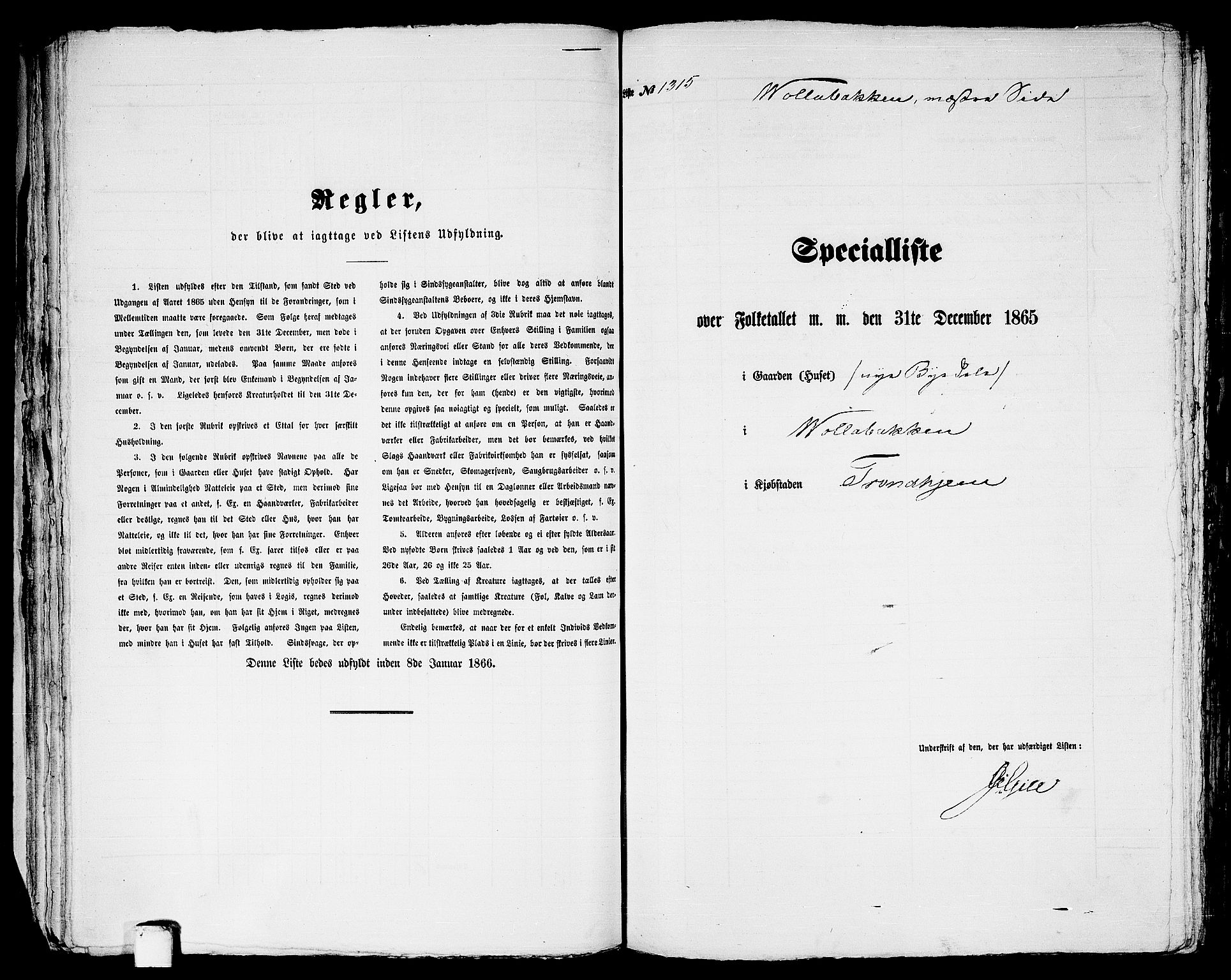 RA, 1865 census for Trondheim, 1865, p. 2729