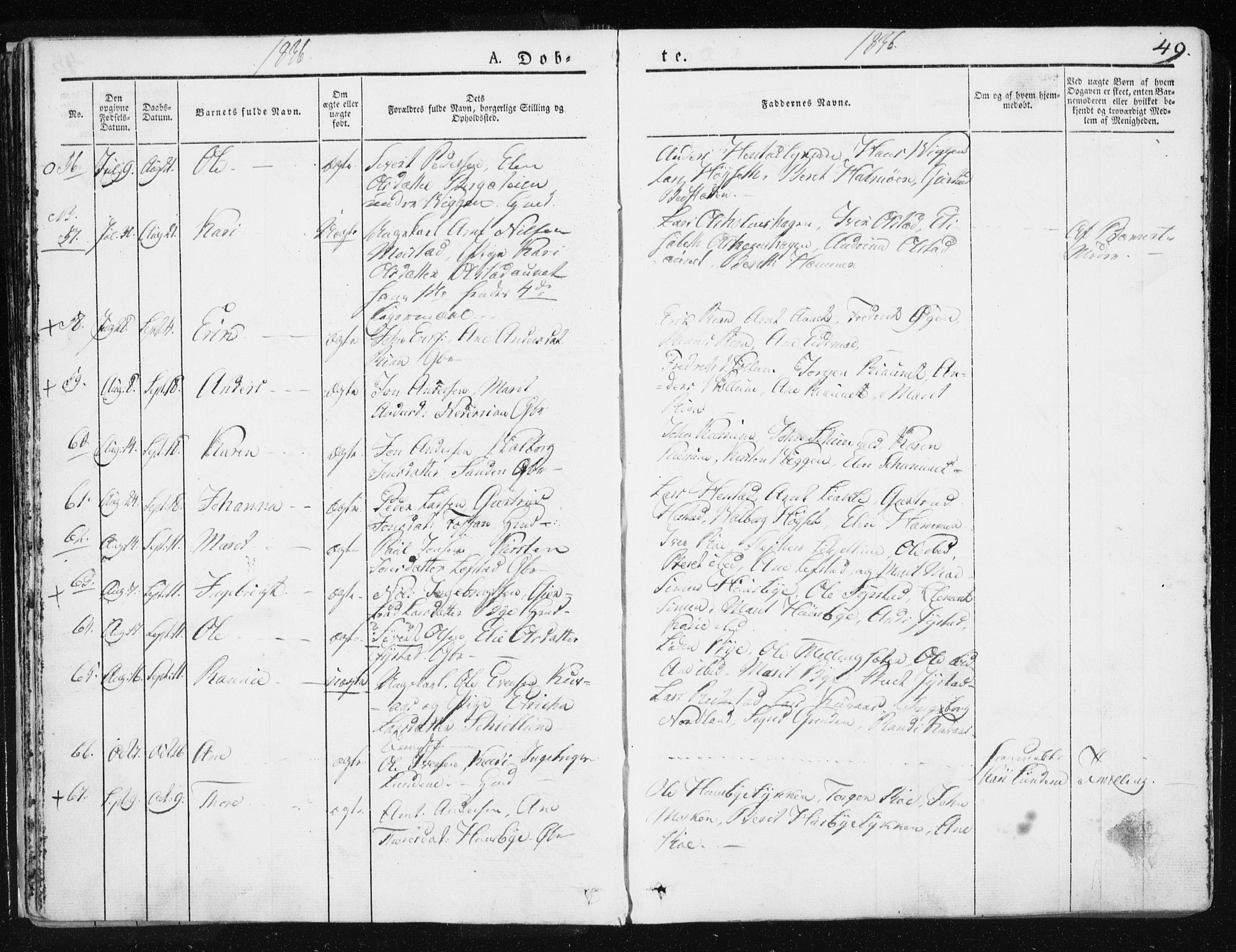 Ministerialprotokoller, klokkerbøker og fødselsregistre - Sør-Trøndelag, AV/SAT-A-1456/665/L0771: Parish register (official) no. 665A06, 1830-1856, p. 49