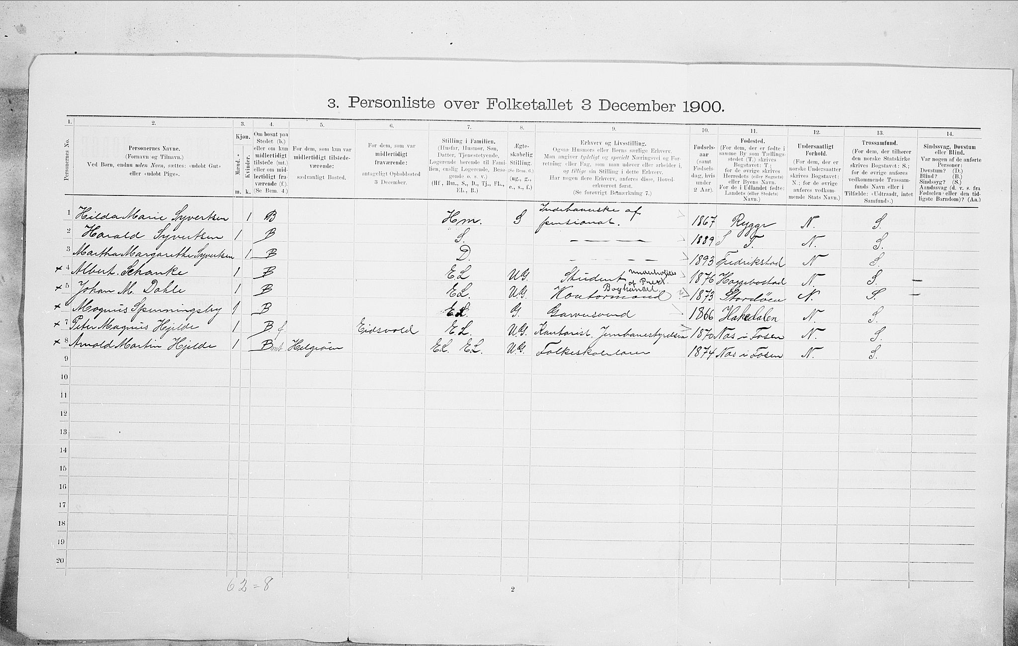 SAO, 1900 census for Kristiania, 1900, p. 82433