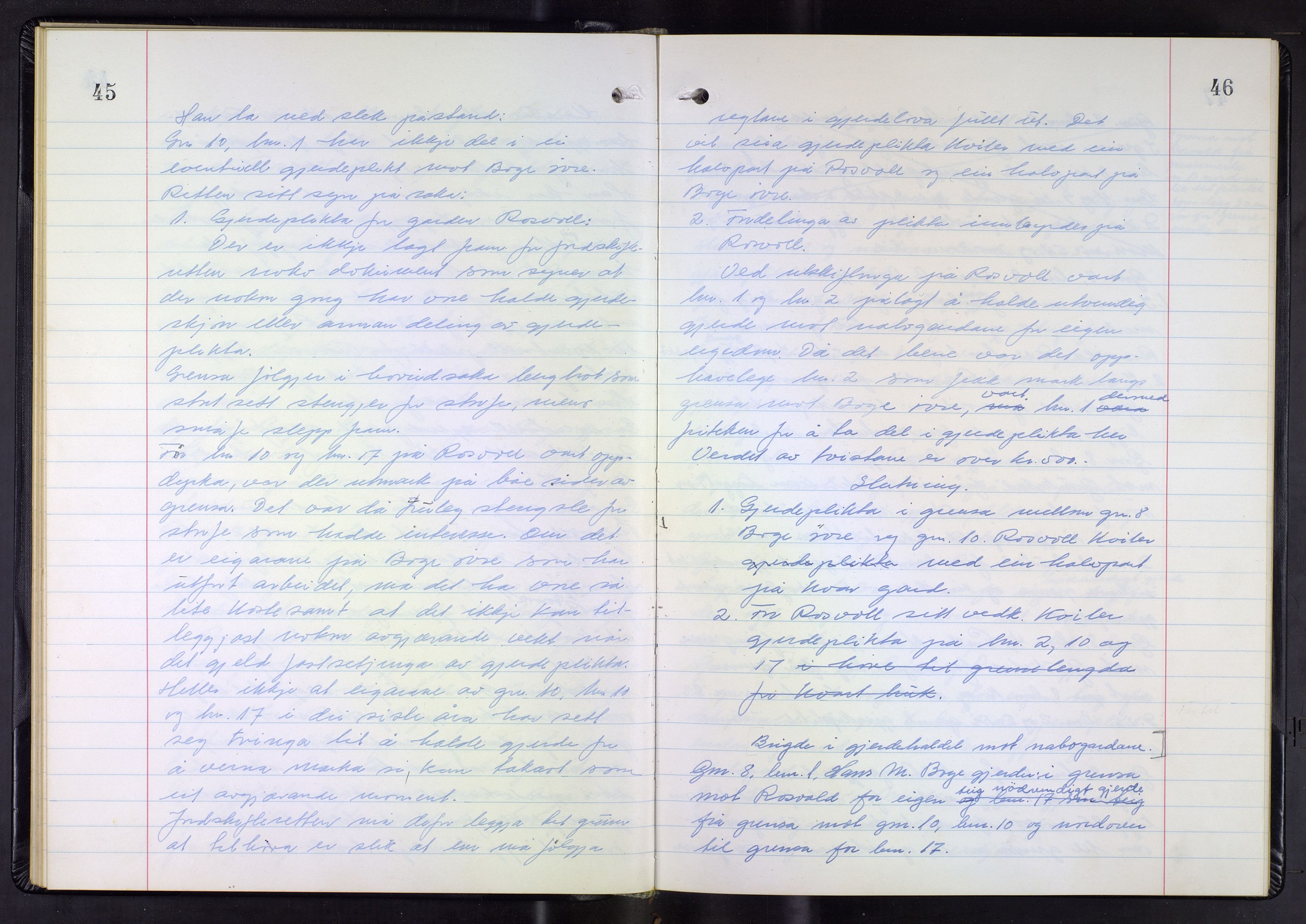 Hordaland jordskiftedøme - III Midhordland jordskiftedistrikt, AV/SAB-A-7001/A/Aa/L0039: Forhandlingsprotokoll, 1968-1972, p. 45-46