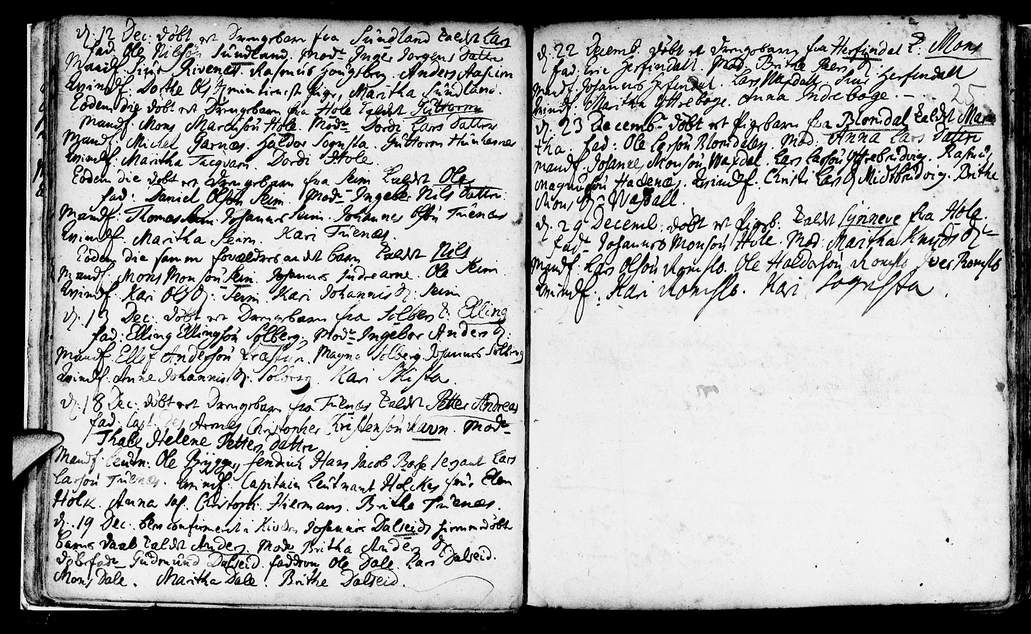 Haus sokneprestembete, AV/SAB-A-75601/H/Haa: Parish register (official) no. A 5, 1733-1747, p. 25