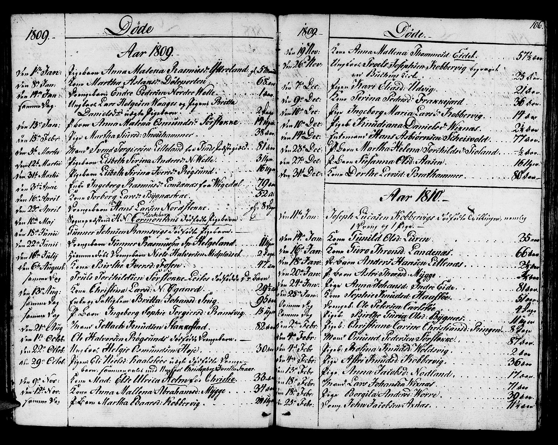 Avaldsnes sokneprestkontor, AV/SAST-A -101851/H/Ha/Haa/L0003: Parish register (official) no. A 3, 1801-1817, p. 106