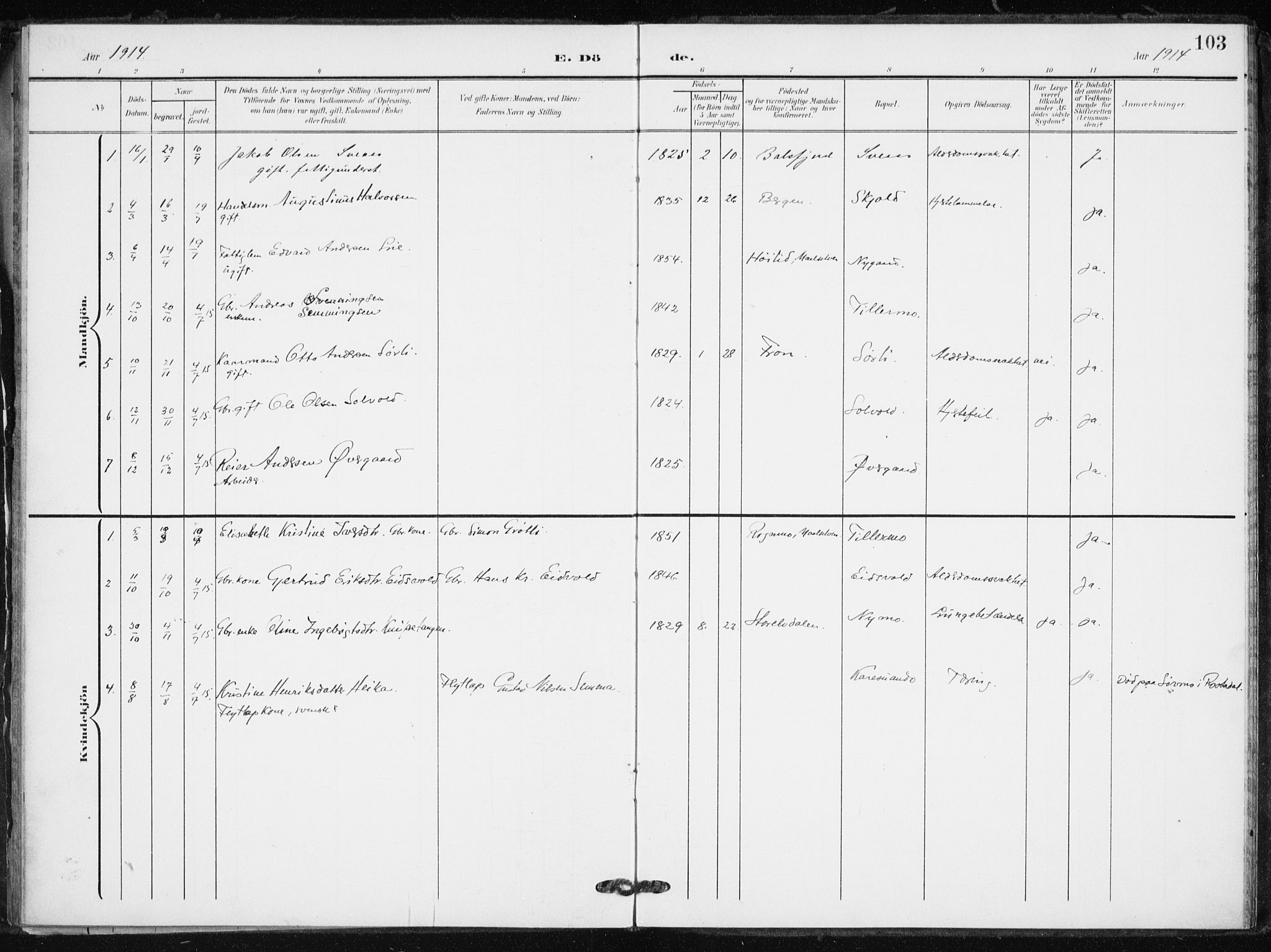 Målselv sokneprestembete, SATØ/S-1311/G/Ga/Gaa/L0012kirke: Parish register (official) no. 12, 1903-1920, p. 103