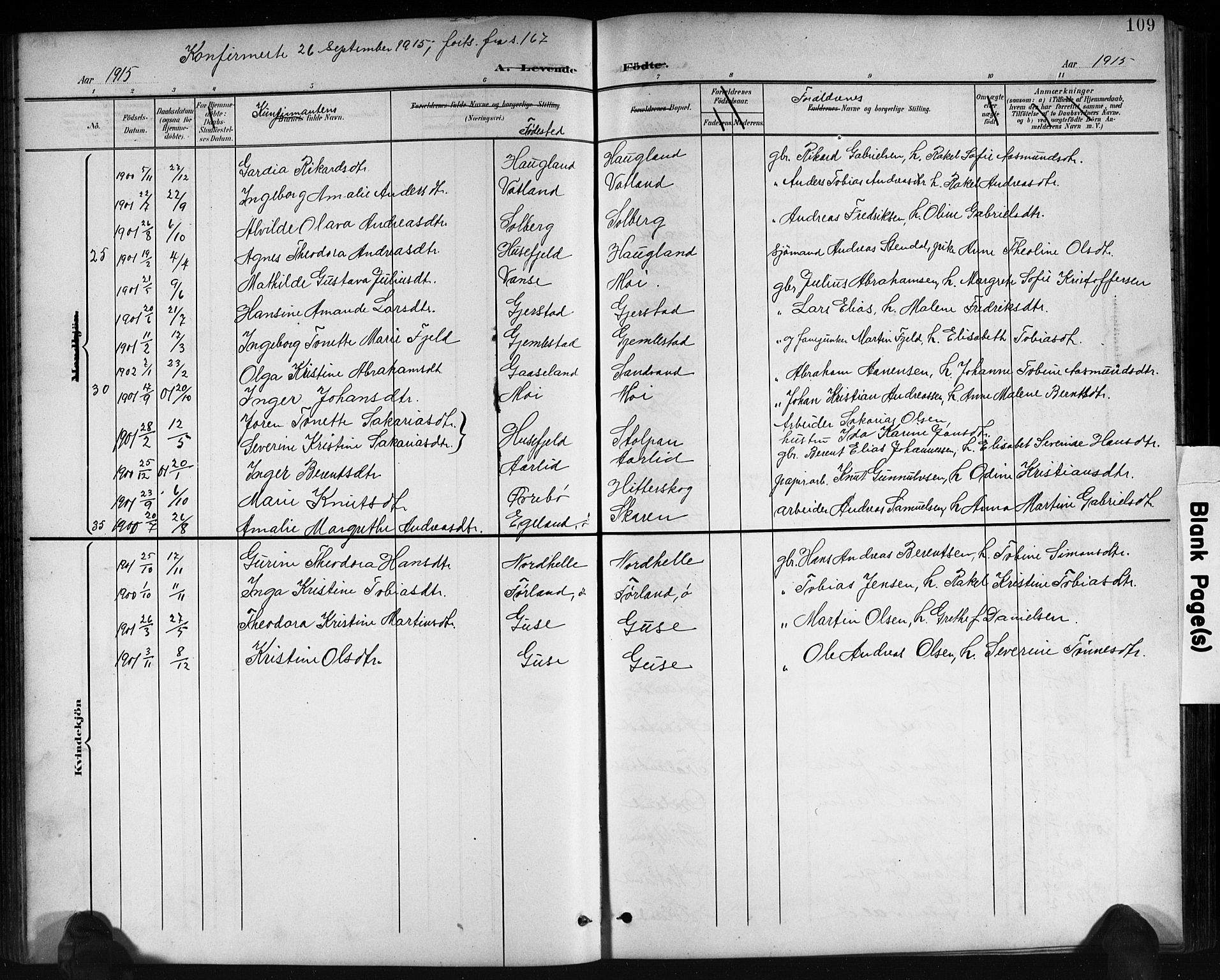Kvinesdal sokneprestkontor, SAK/1111-0026/F/Fb/Fbb/L0003: Parish register (copy) no. B 3, 1898-1916, p. 106