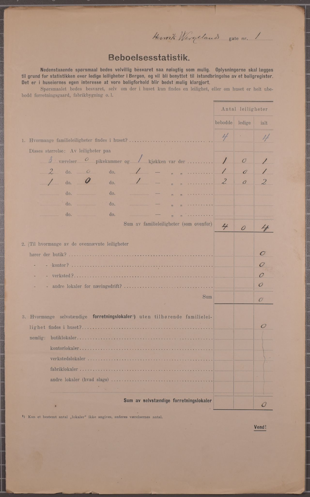 SAB, Municipal Census 1912 for Bergen, 1912, p. 2244