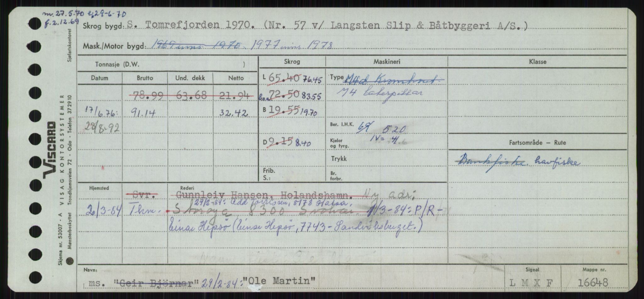 Sjøfartsdirektoratet med forløpere, Skipsmålingen, RA/S-1627/H/Ha/L0004/0002: Fartøy, Mas-R / Fartøy, Odin-R, p. 61