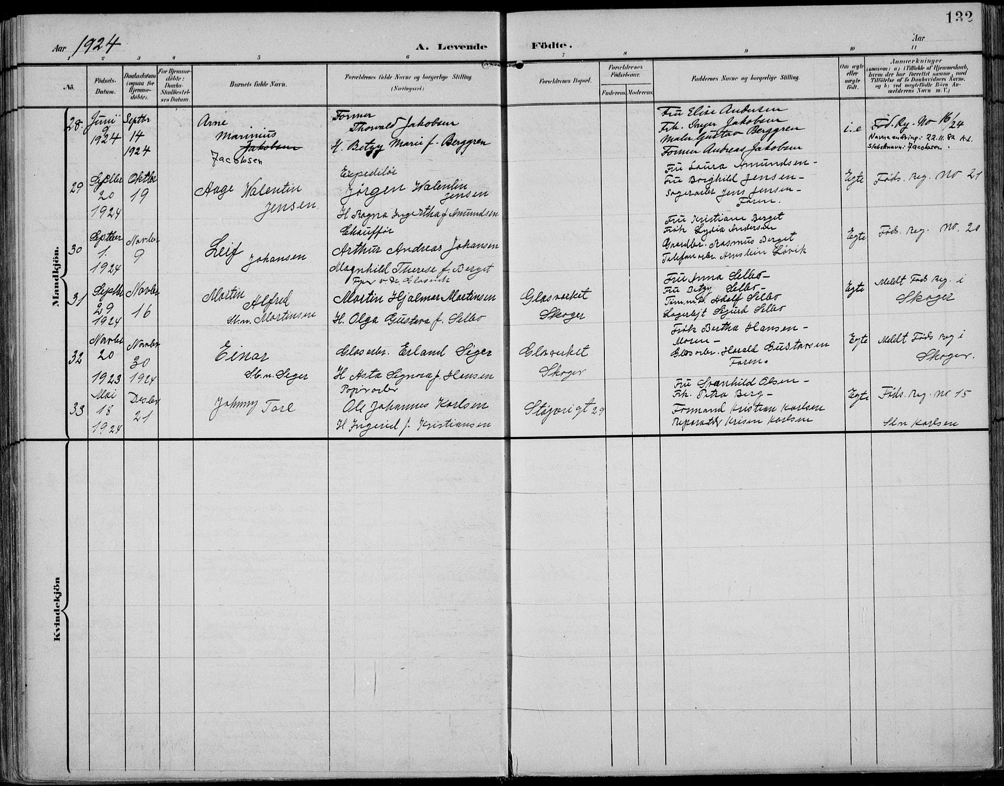 Strømsø kirkebøker, AV/SAKO-A-246/F/Fb/L0008: Parish register (official) no. II 8, 1902-1933, p. 132