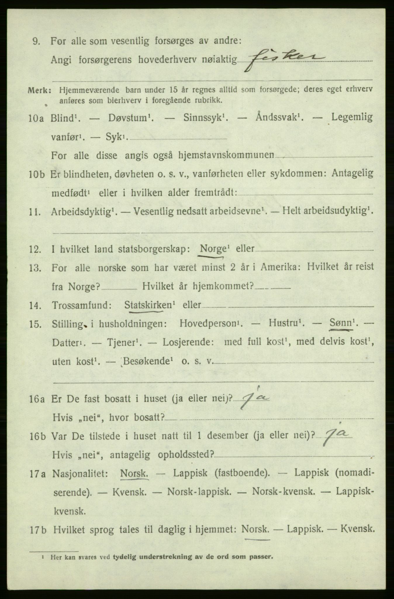 SATØ, 1920 census for Kjelvik, 1920, p. 3788