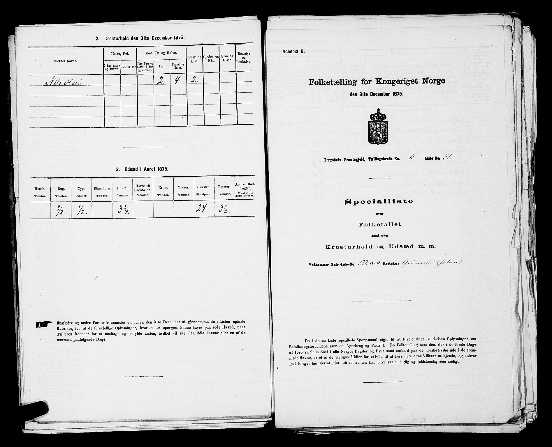 RA, 1875 census for 0122P Trøgstad, 1875, p. 722