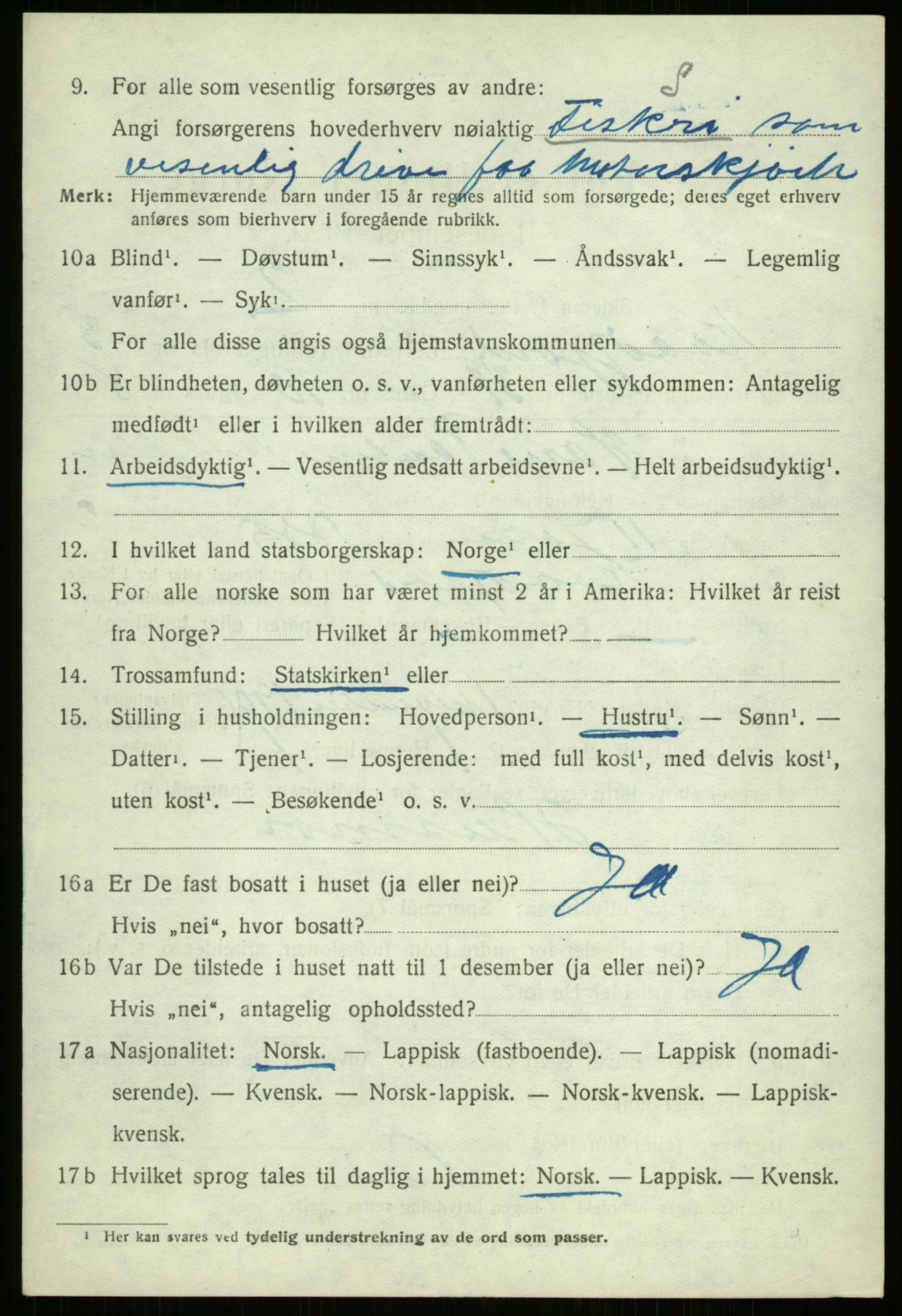 SATØ, 1920 census for Kvæfjord, 1920, p. 2130