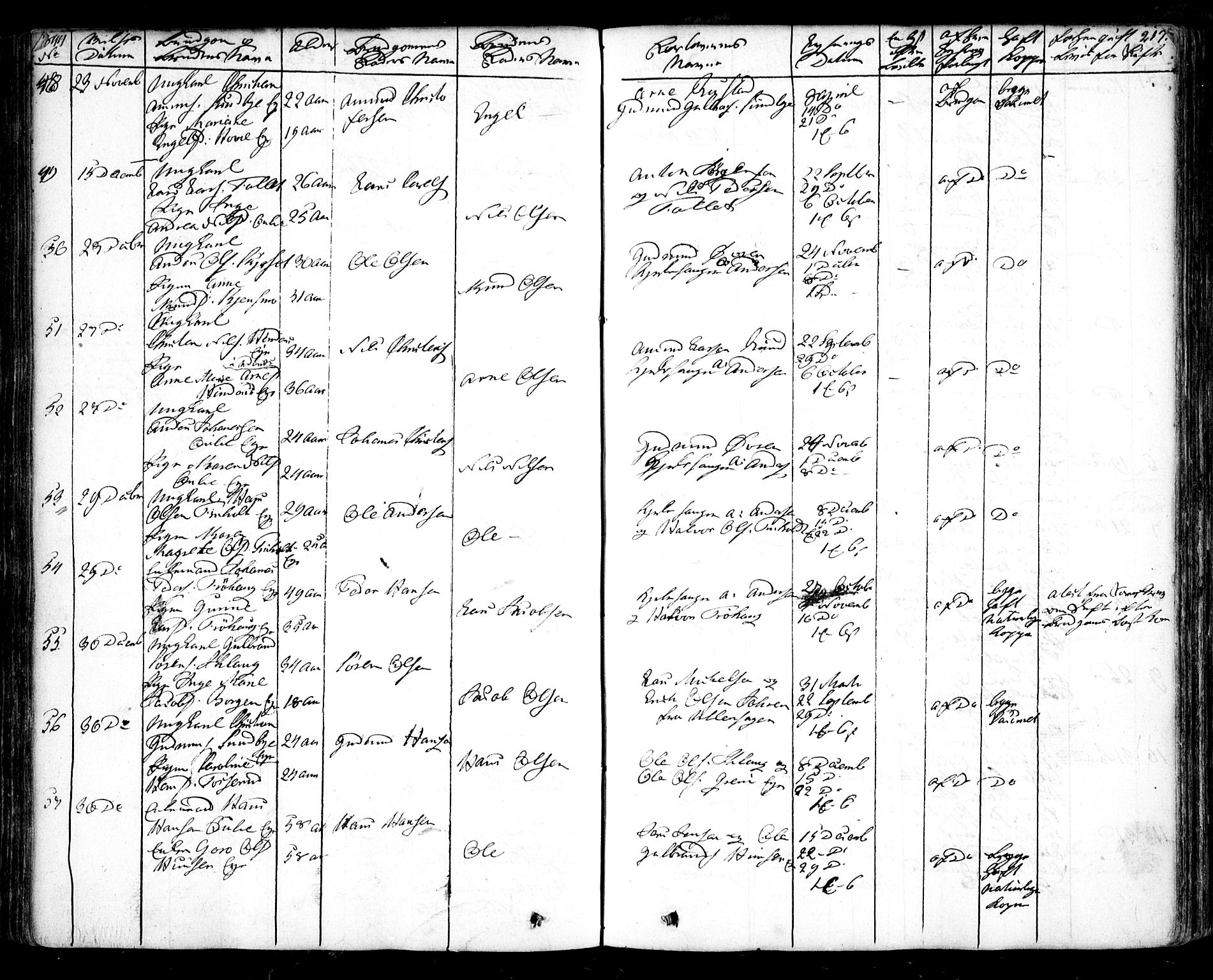 Nes prestekontor Kirkebøker, AV/SAO-A-10410/F/Fa/L0006: Parish register (official) no. I 6, 1833-1845, p. 217