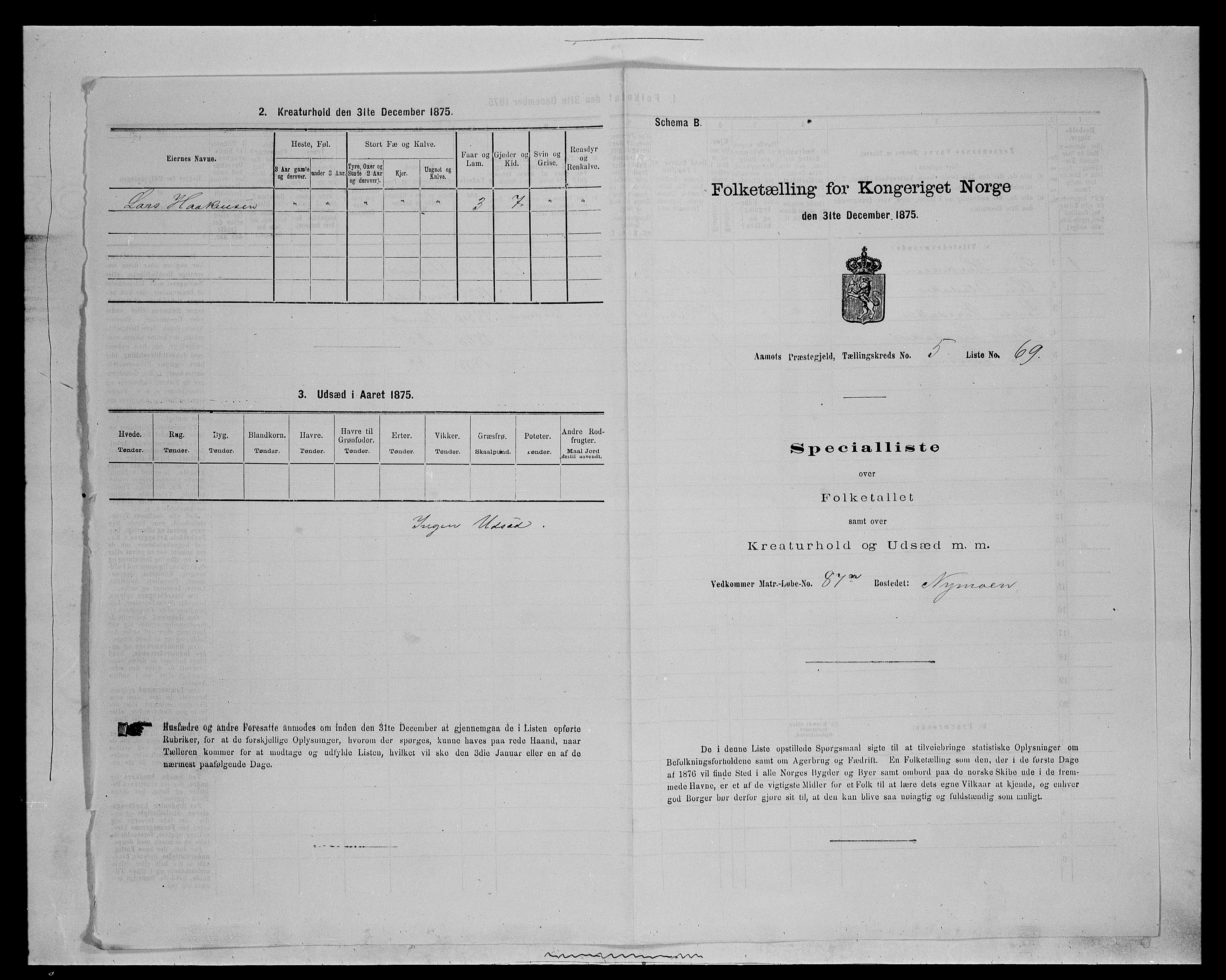 SAH, 1875 census for 0429P Åmot, 1875, p. 871