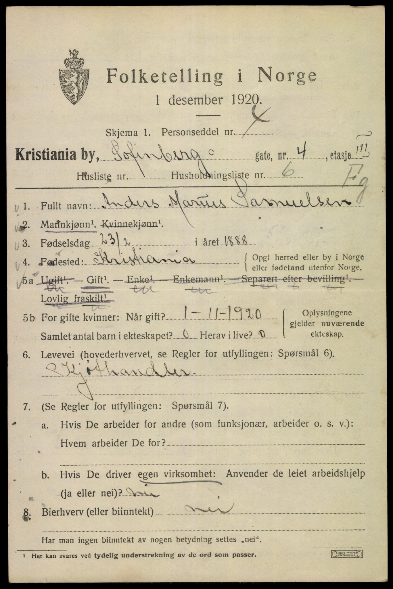 SAO, 1920 census for Kristiania, 1920, p. 522537