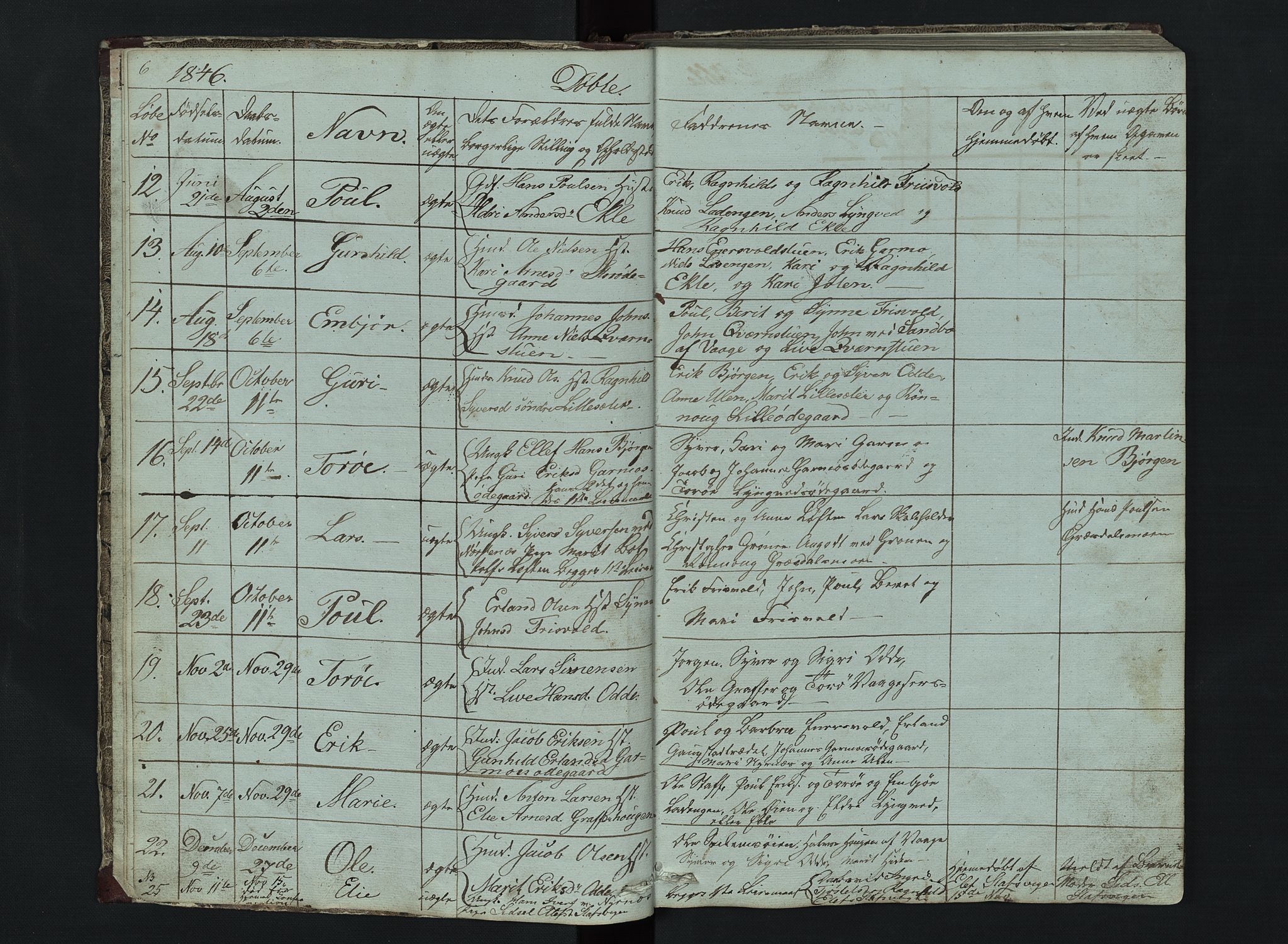 Lom prestekontor, SAH/PREST-070/L/L0014: Parish register (copy) no. 14, 1845-1876, p. 6-7