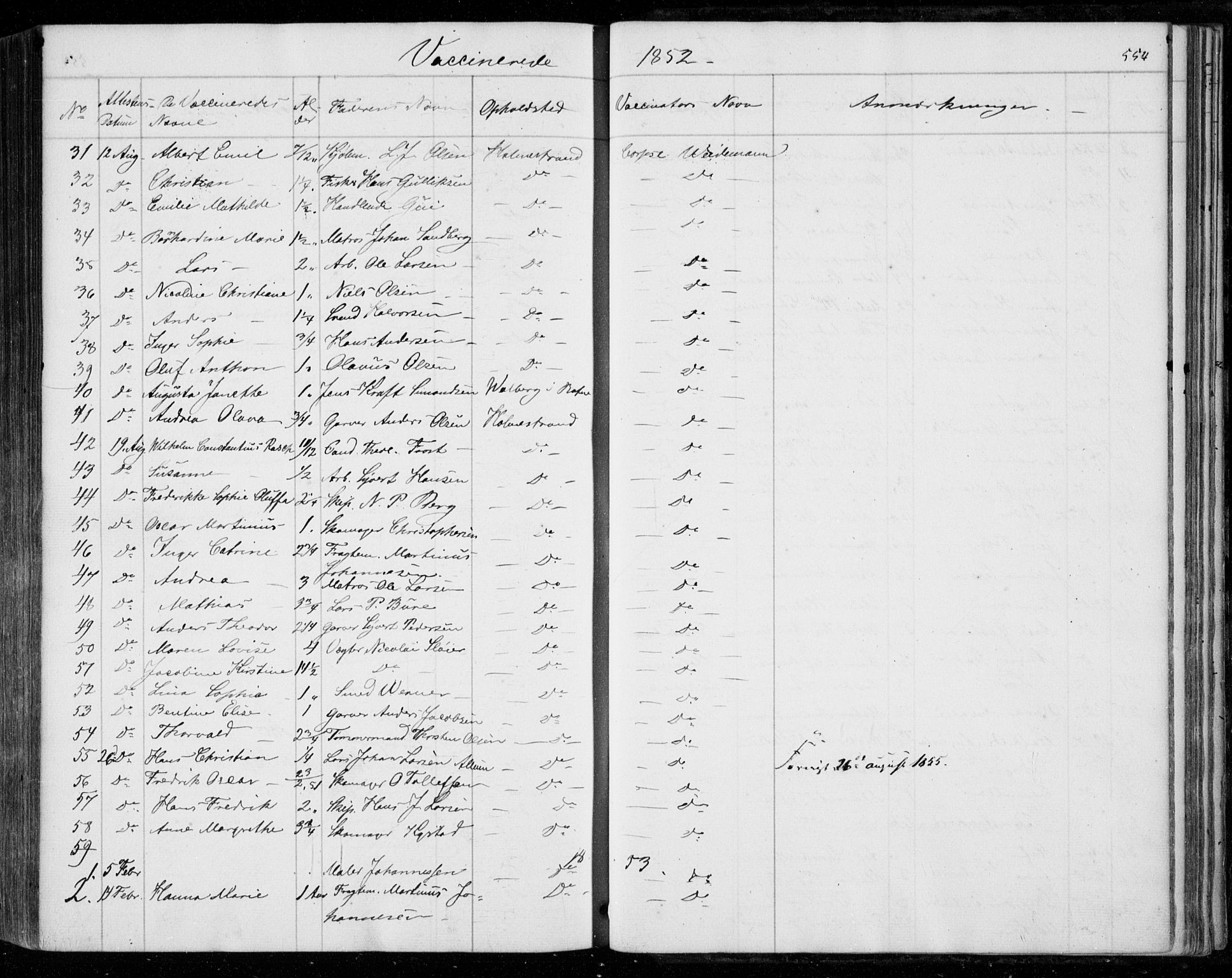 Holmestrand kirkebøker, AV/SAKO-A-346/F/Fa/L0002: Parish register (official) no. 2, 1840-1866, p. 554