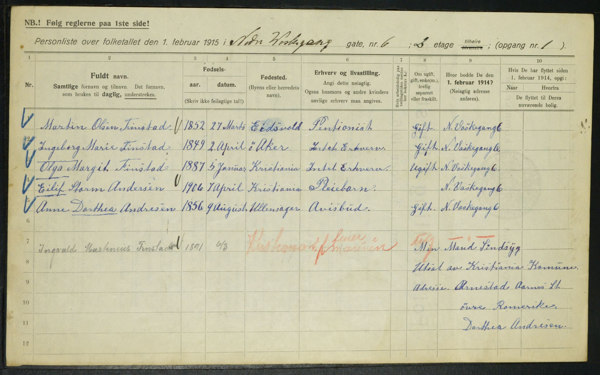 OBA, Municipal Census 1915 for Kristiania, 1915, p. 68979