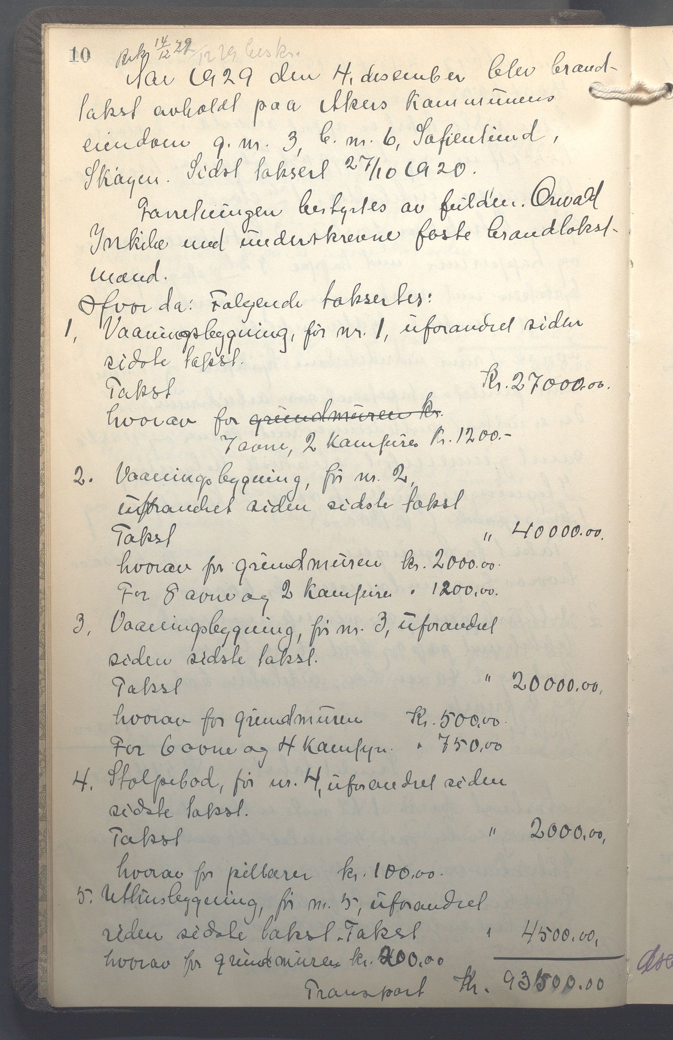 Lensmennene i Aker, OBA/A-10133/F/Fb/L0003: Branntakstprotokoll, 1929-1931, p. 10