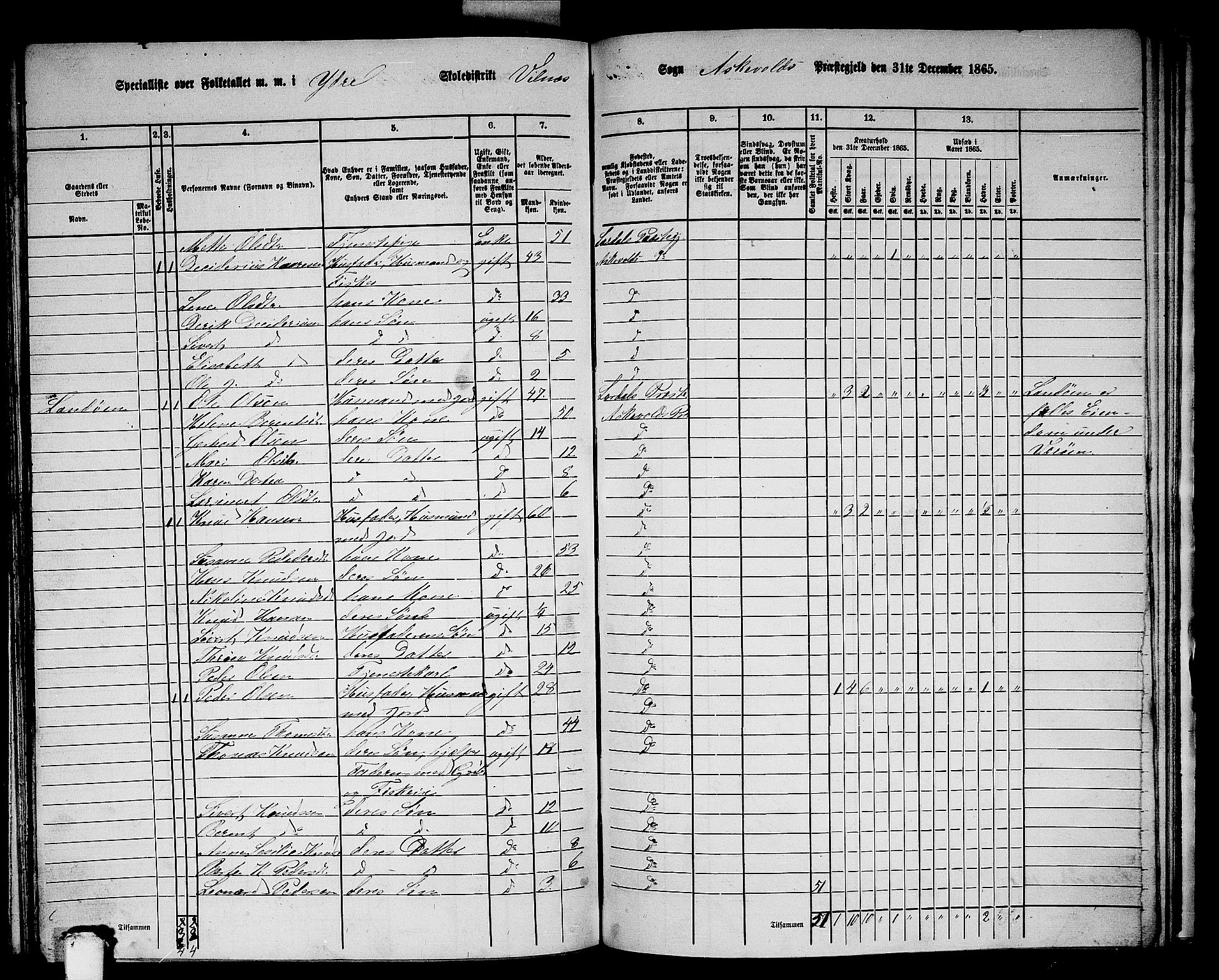 RA, 1865 census for Askvoll, 1865, p. 126