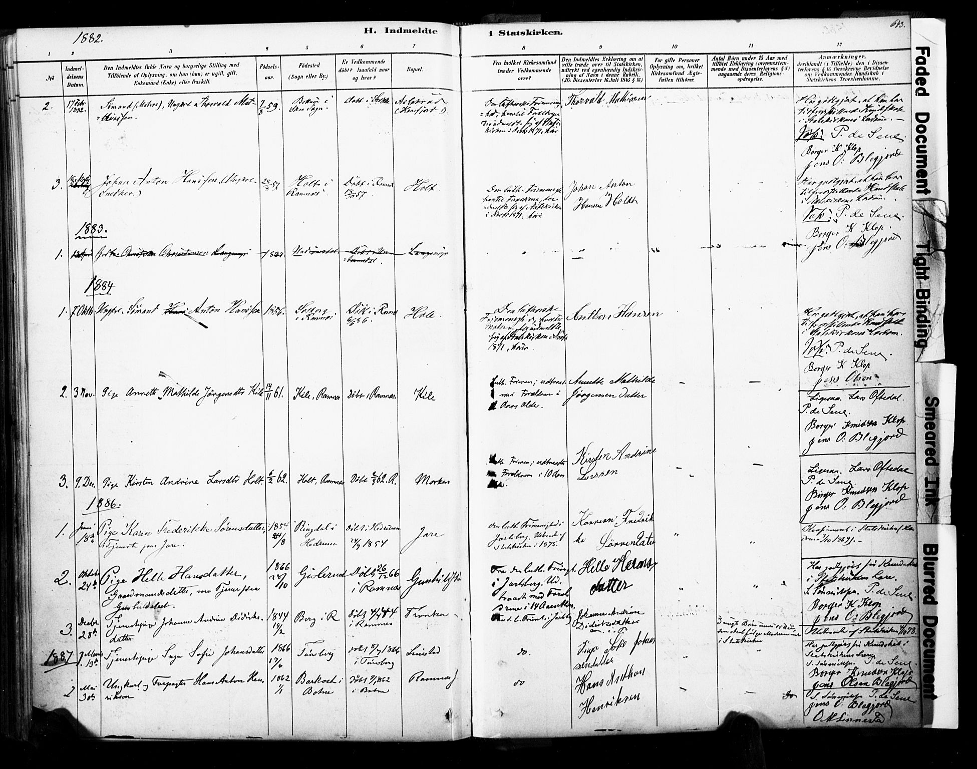 Ramnes kirkebøker, AV/SAKO-A-314/F/Fa/L0007: Parish register (official) no. I 7, 1878-1895, p. 642-643