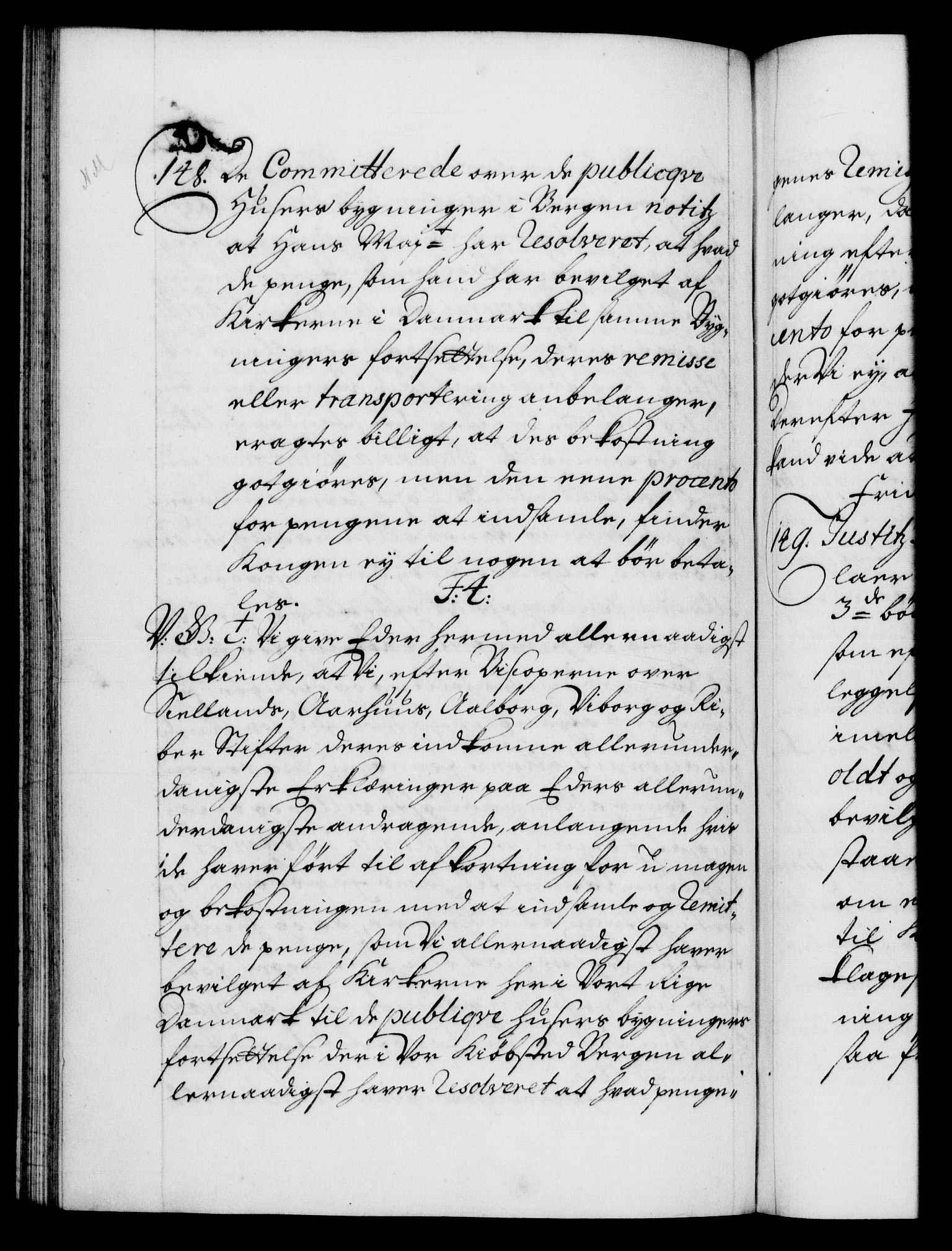 Danske Kanselli 1572-1799, AV/RA-EA-3023/F/Fc/Fca/Fcab/L0018: Norske tegnelser, 1707-1709, p. 362b