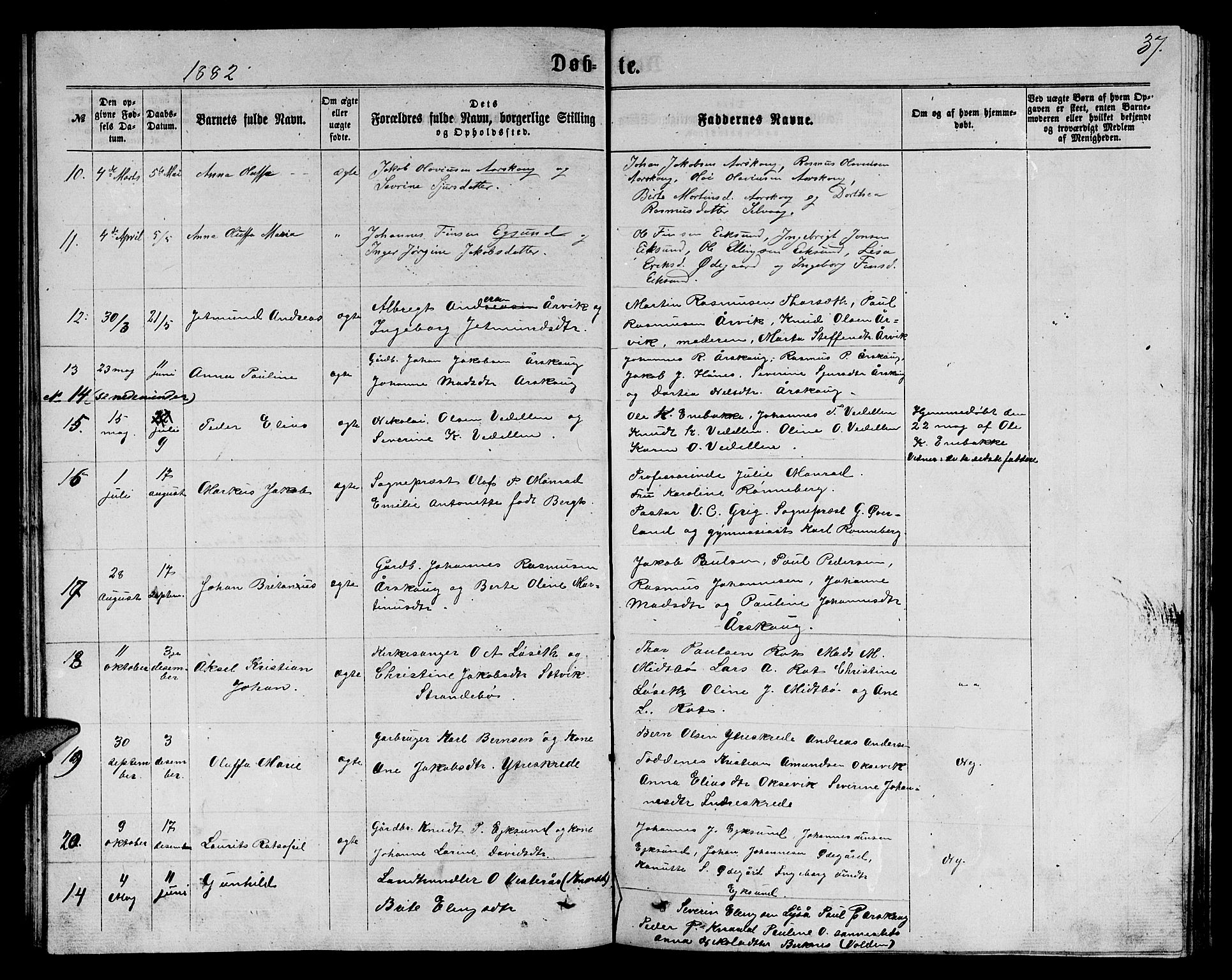 Ministerialprotokoller, klokkerbøker og fødselsregistre - Møre og Romsdal, SAT/A-1454/504/L0059: Parish register (copy) no. 504C01, 1863-1883, p. 37