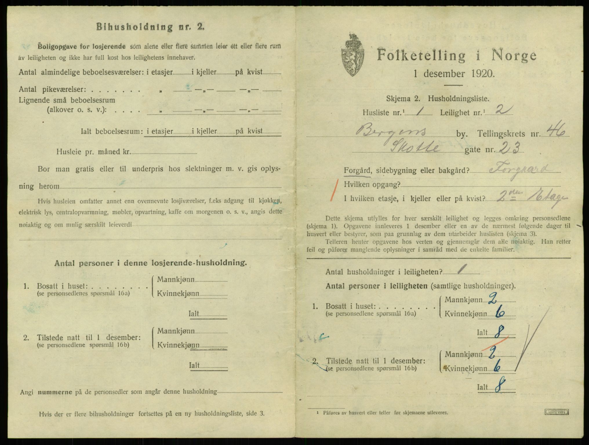 SAB, 1920 census for Bergen, 1920, p. 27641