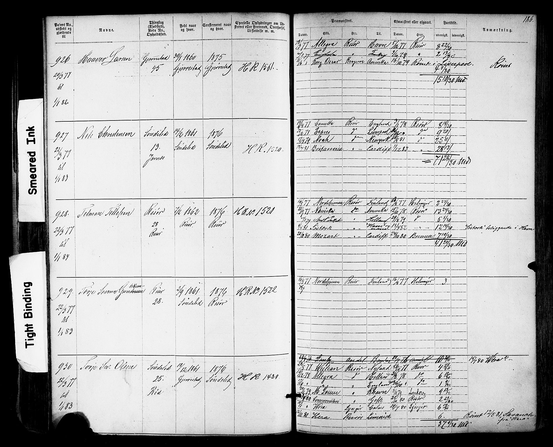 Risør mønstringskrets, SAK/2031-0010/F/Fa/L0003: Annotasjonsrulle nr 1-1913 med register, T-7, 1863-1899, p. 122