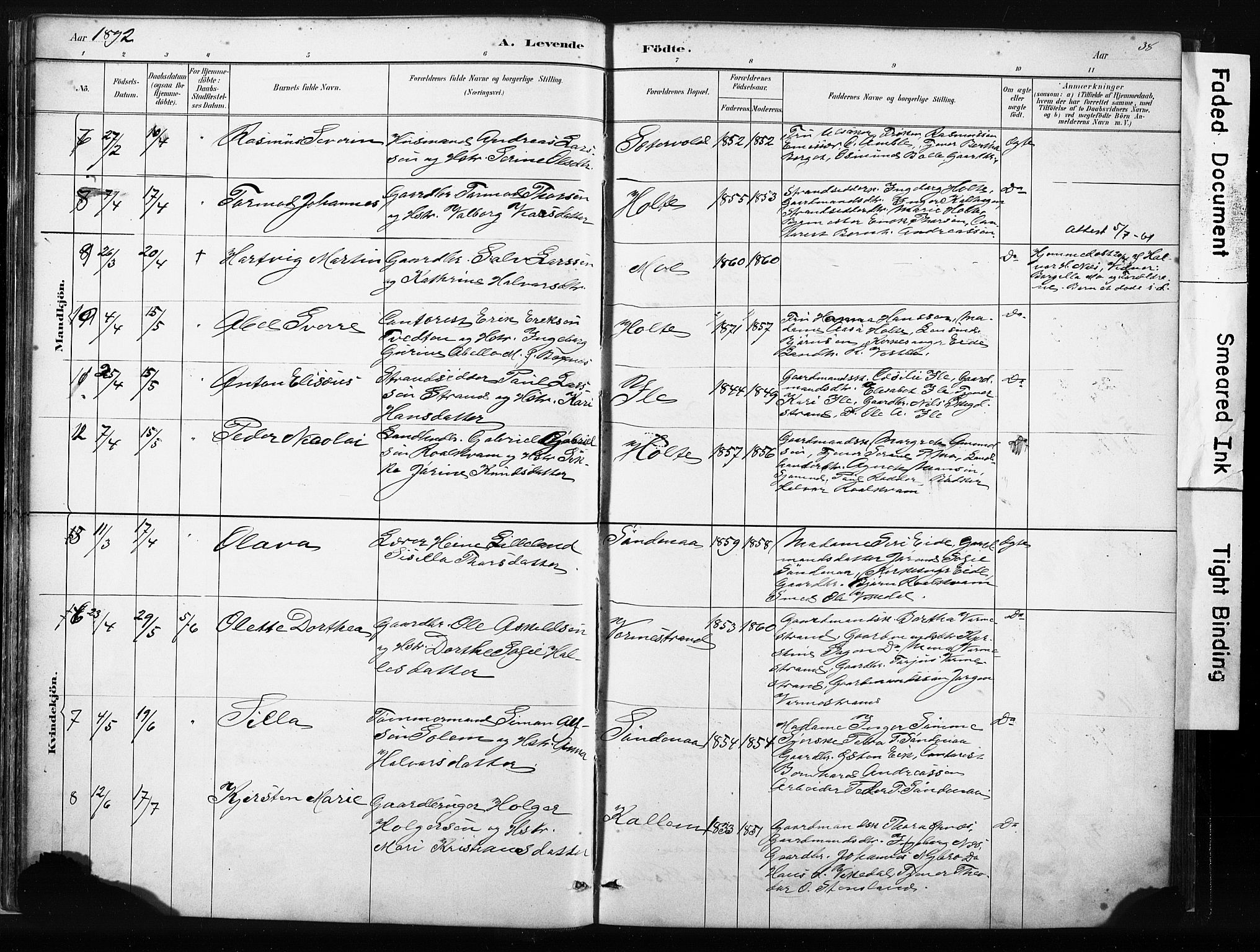 Vikedal sokneprestkontor, AV/SAST-A-101840/01/IV: Parish register (official) no. A 10, 1884-1907, p. 38