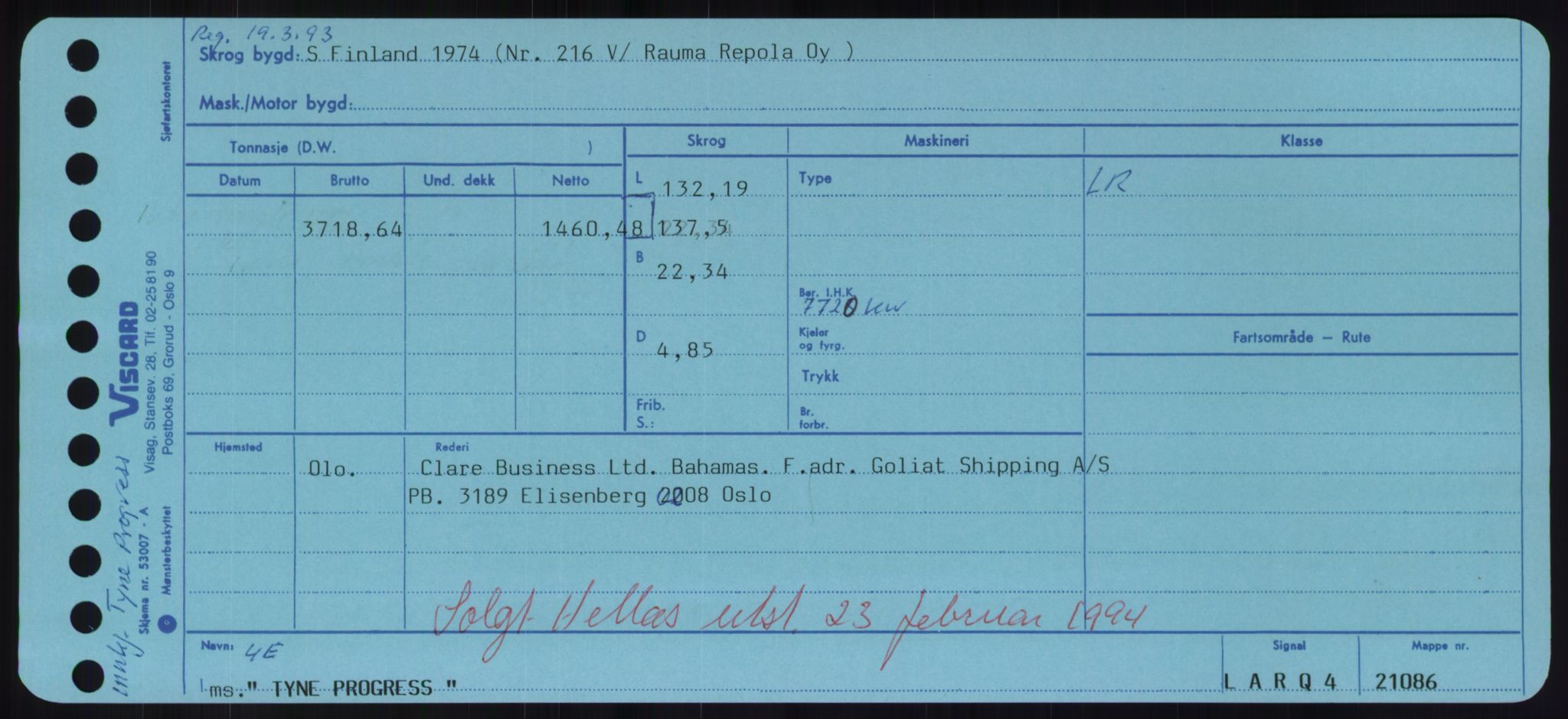 Sjøfartsdirektoratet med forløpere, Skipsmålingen, RA/S-1627/H/Hd/L0039: Fartøy, Ti-Tø, p. 871