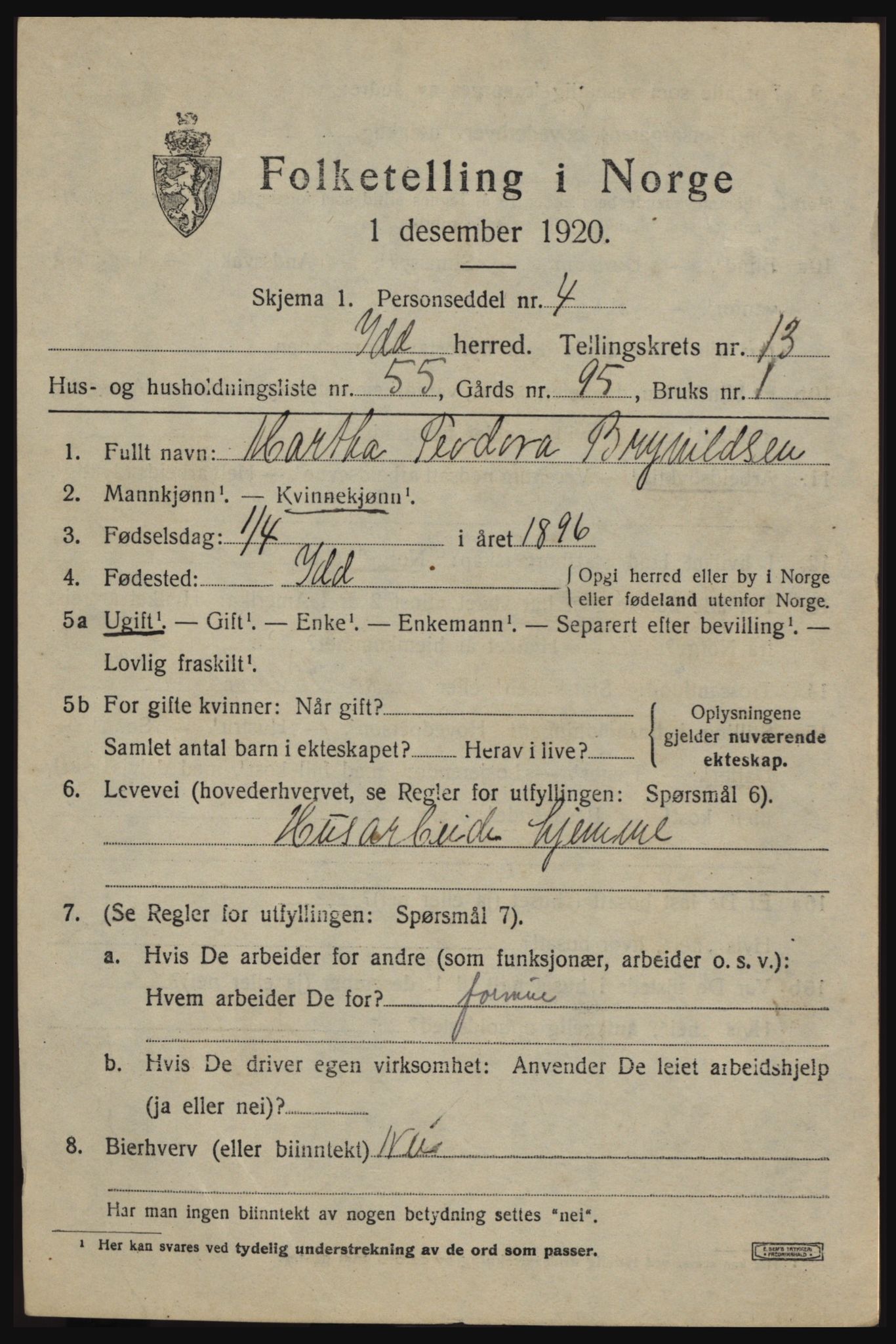 SAO, 1920 census for Idd, 1920, p. 13365