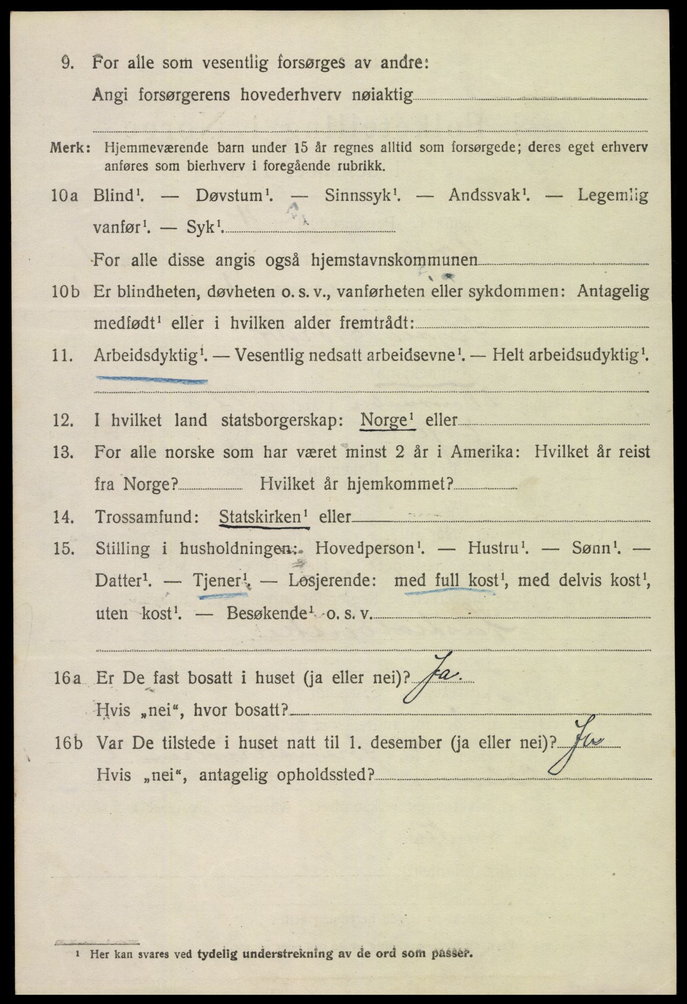 SAK, 1920 census for Evje, 1920, p. 541