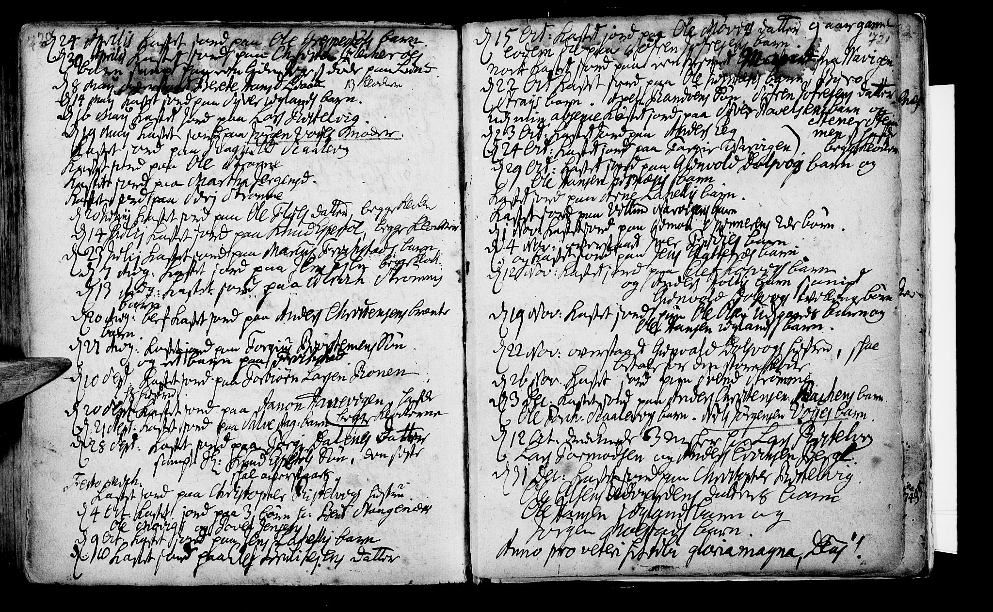 Oddernes sokneprestkontor, SAK/1111-0033/F/Fa/Faa/L0002: Parish register (official) no. A 2, 1719-1764, p. 720-721