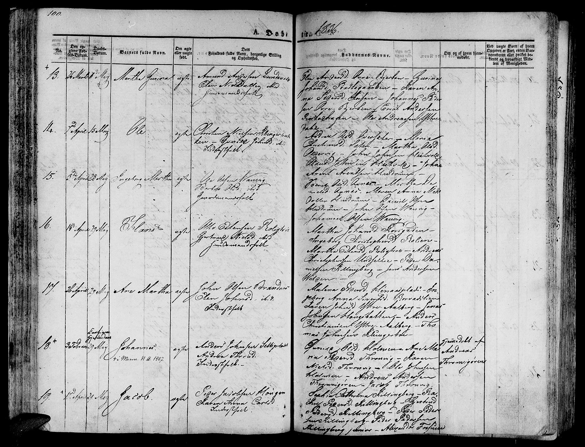 Ministerialprotokoller, klokkerbøker og fødselsregistre - Nord-Trøndelag, SAT/A-1458/701/L0006: Parish register (official) no. 701A06, 1825-1841, p. 100