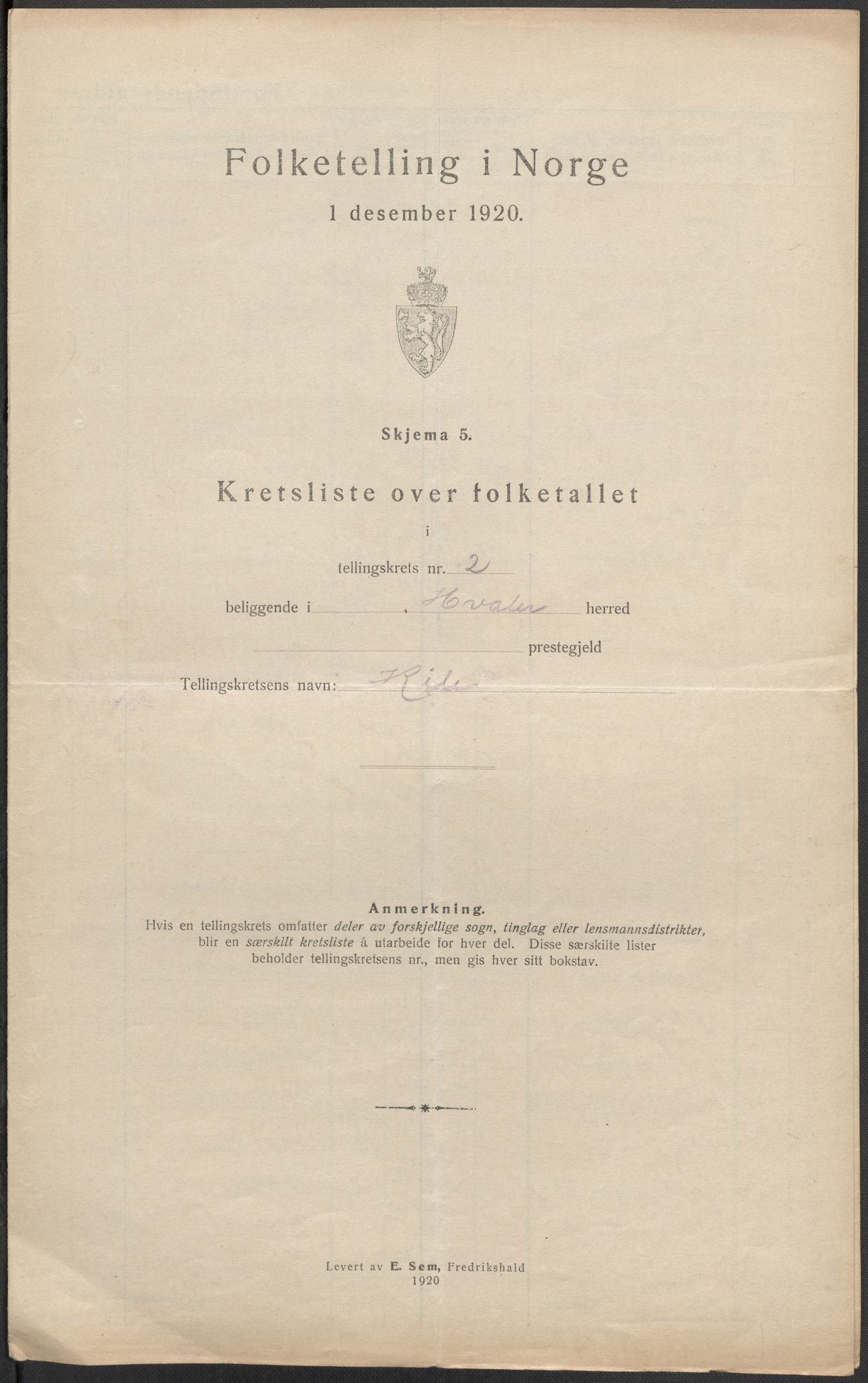 SAO, 1920 census for Hvaler, 1920, p. 10