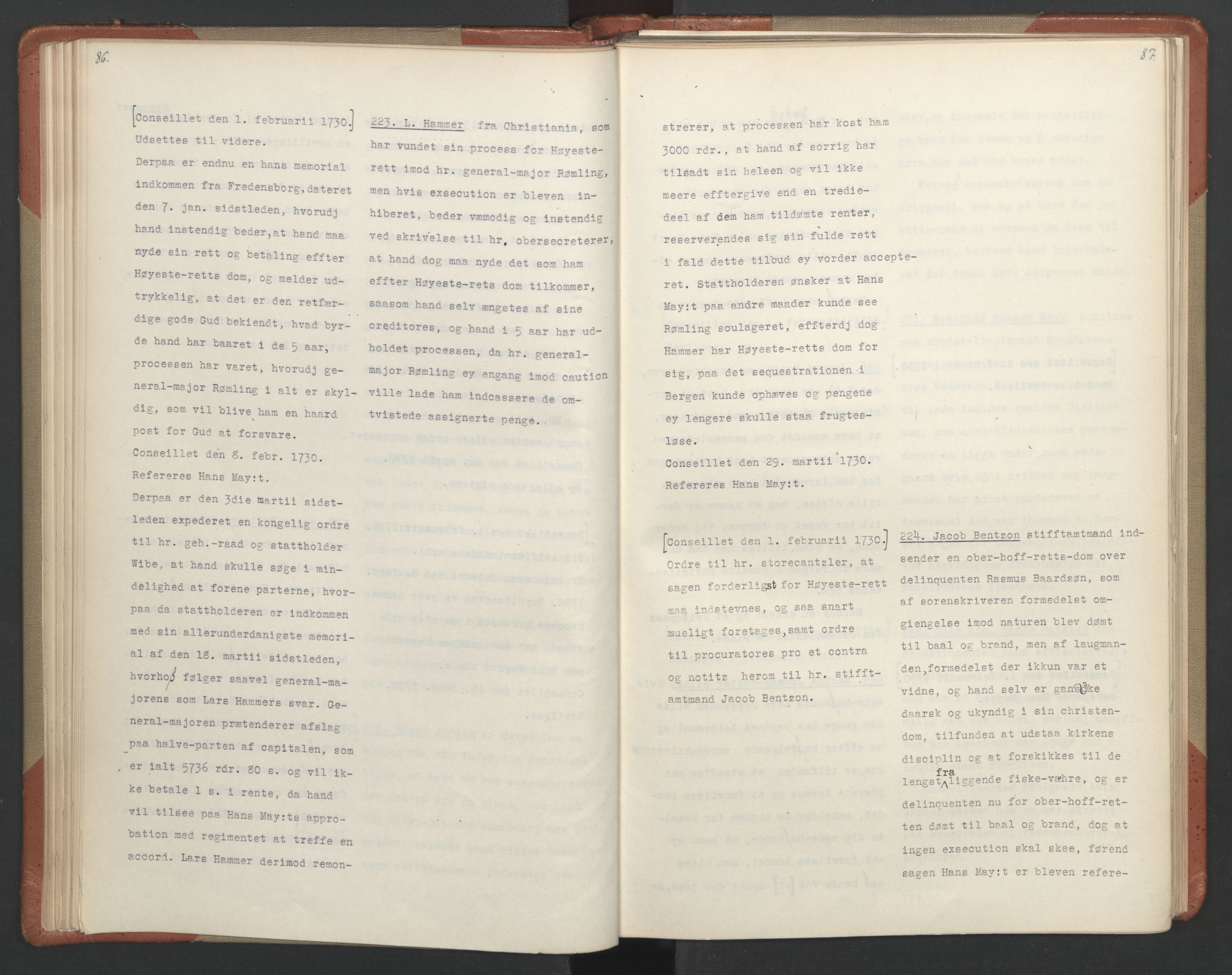 Avskriftsamlingen, AV/RA-EA-4022/F/Fa/L0093: Supplikker, 1730, p. 48