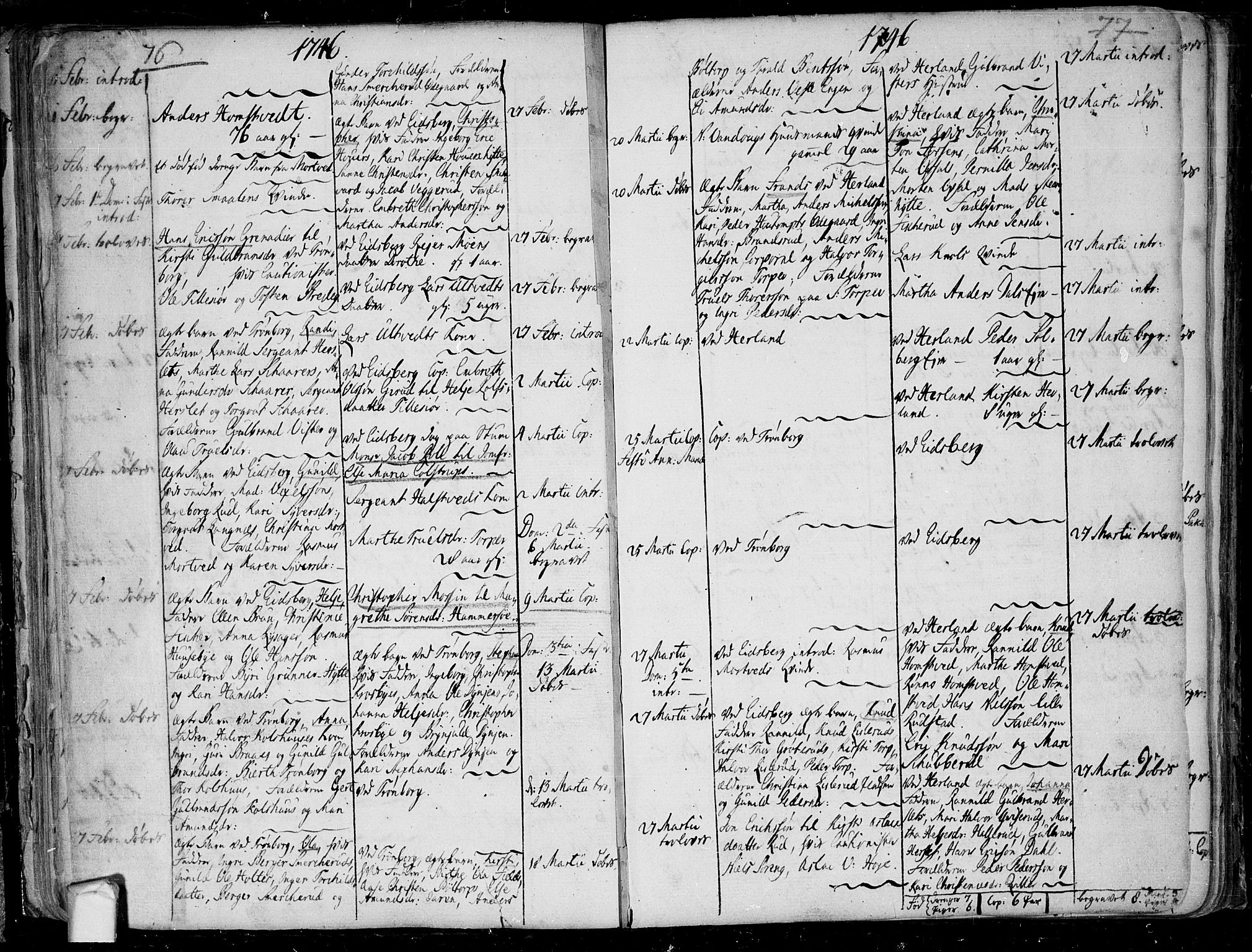 Eidsberg prestekontor Kirkebøker, AV/SAO-A-10905/F/Fa/L0003: Parish register (official) no.  I 3, 1742-1758, p. 76-77