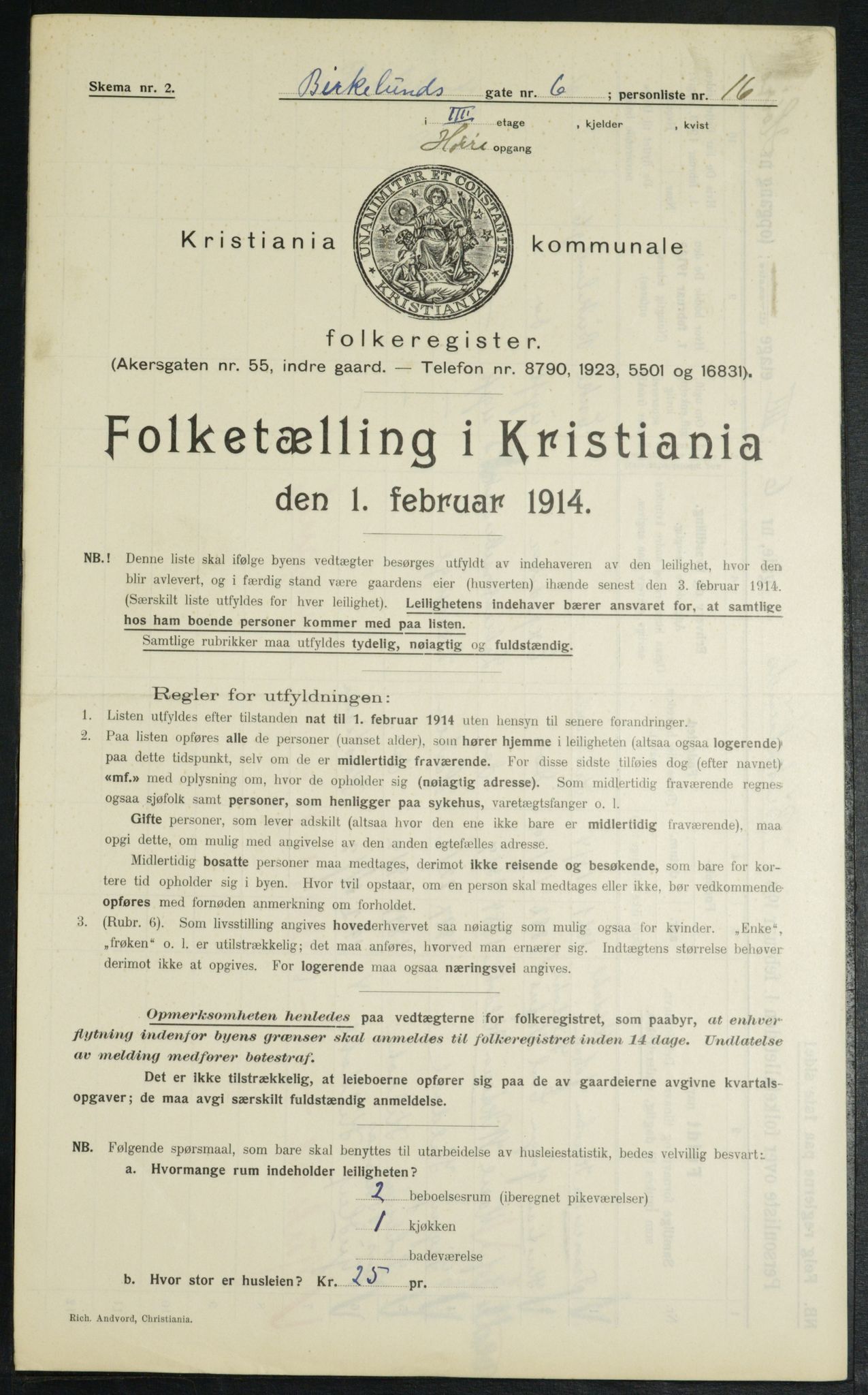 OBA, Municipal Census 1914 for Kristiania, 1914, p. 5169