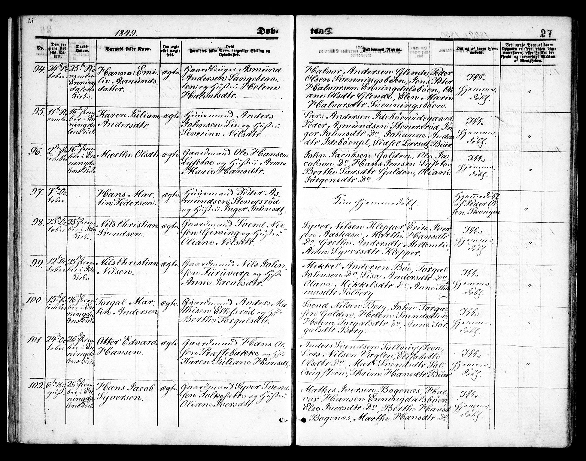 Idd prestekontor Kirkebøker, SAO/A-10911/F/Fc/L0004a: Parish register (official) no. III 4A, 1848-1860, p. 27
