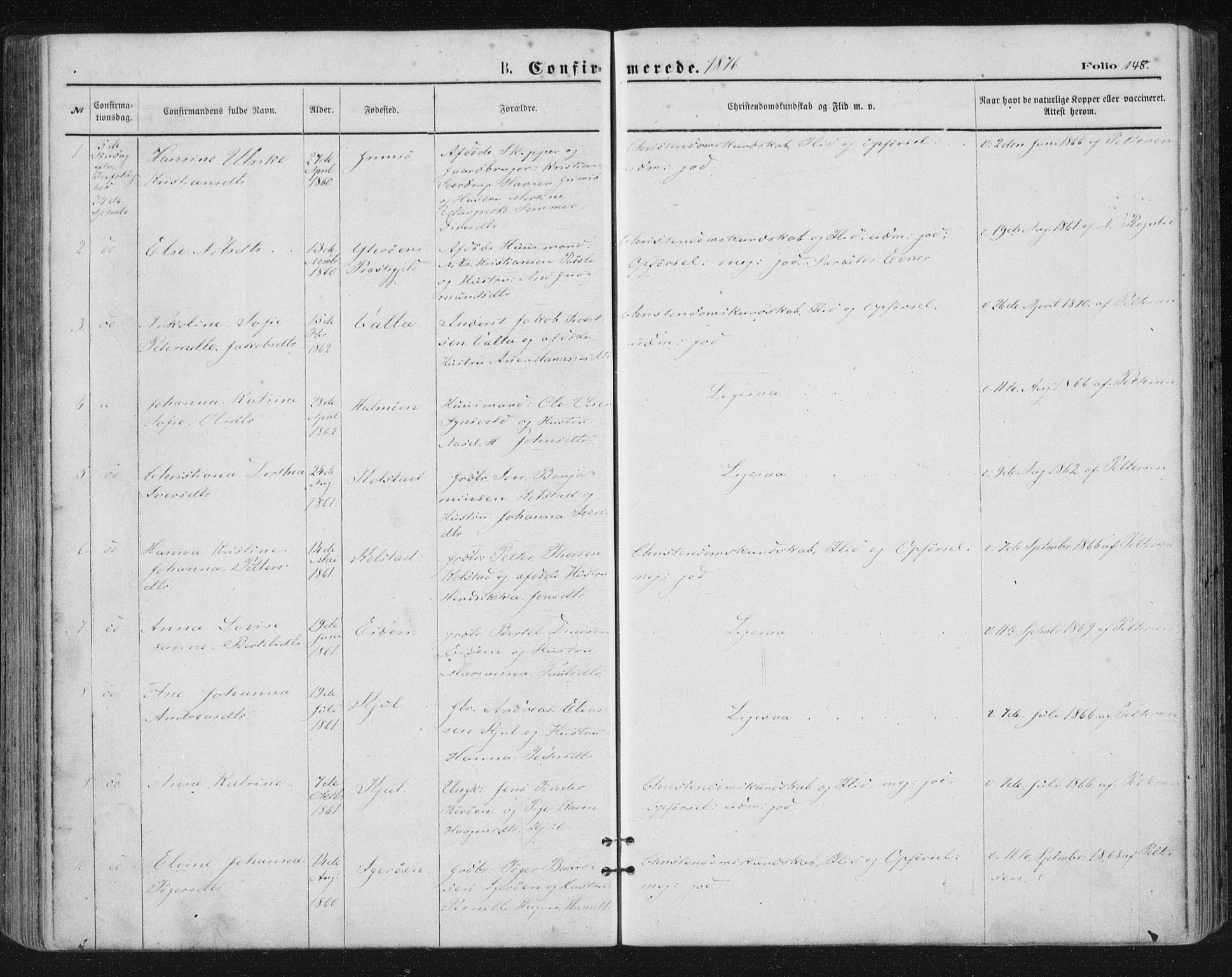 Ministerialprotokoller, klokkerbøker og fødselsregistre - Nordland, AV/SAT-A-1459/816/L0241: Parish register (official) no. 816A07, 1870-1885, p. 148