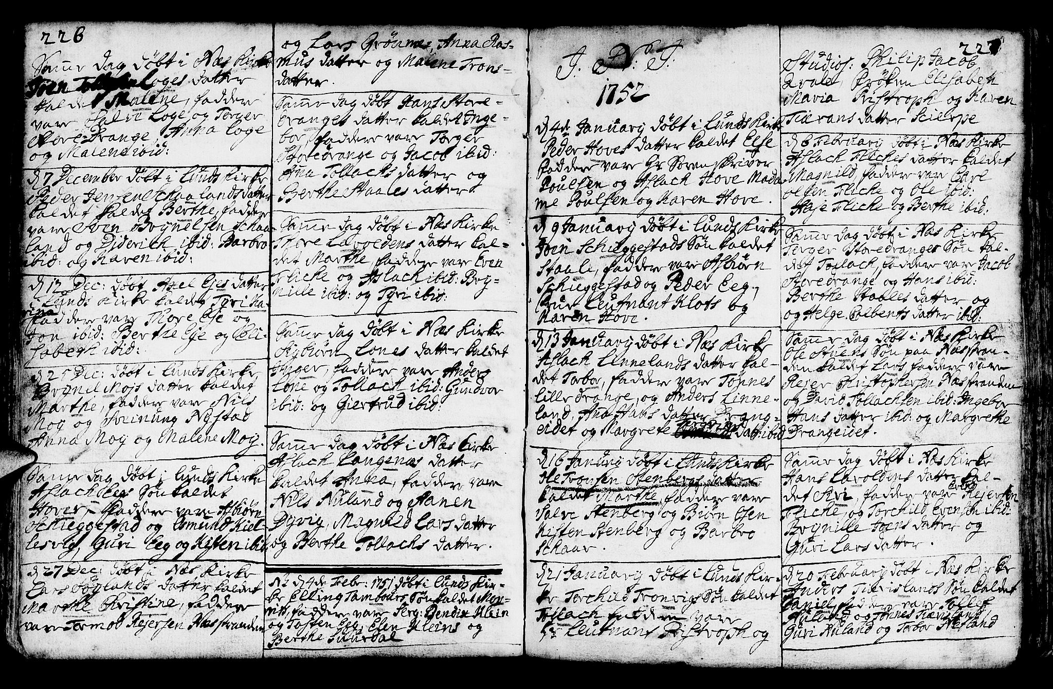 Lund sokneprestkontor, AV/SAST-A-101809/S06/L0002: Parish register (official) no. A 2, 1738-1760, p. 226-227