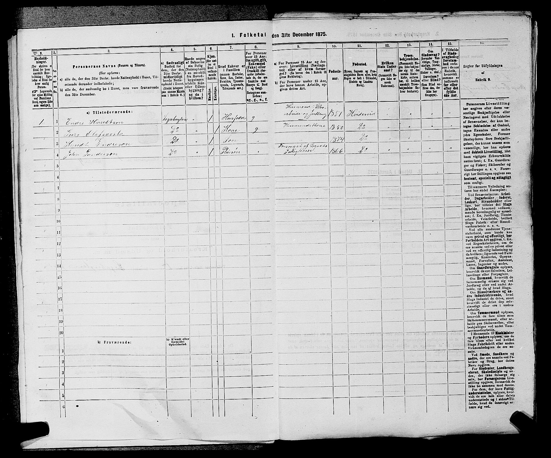 SAKO, 1875 census for 0829P Kviteseid, 1875, p. 66