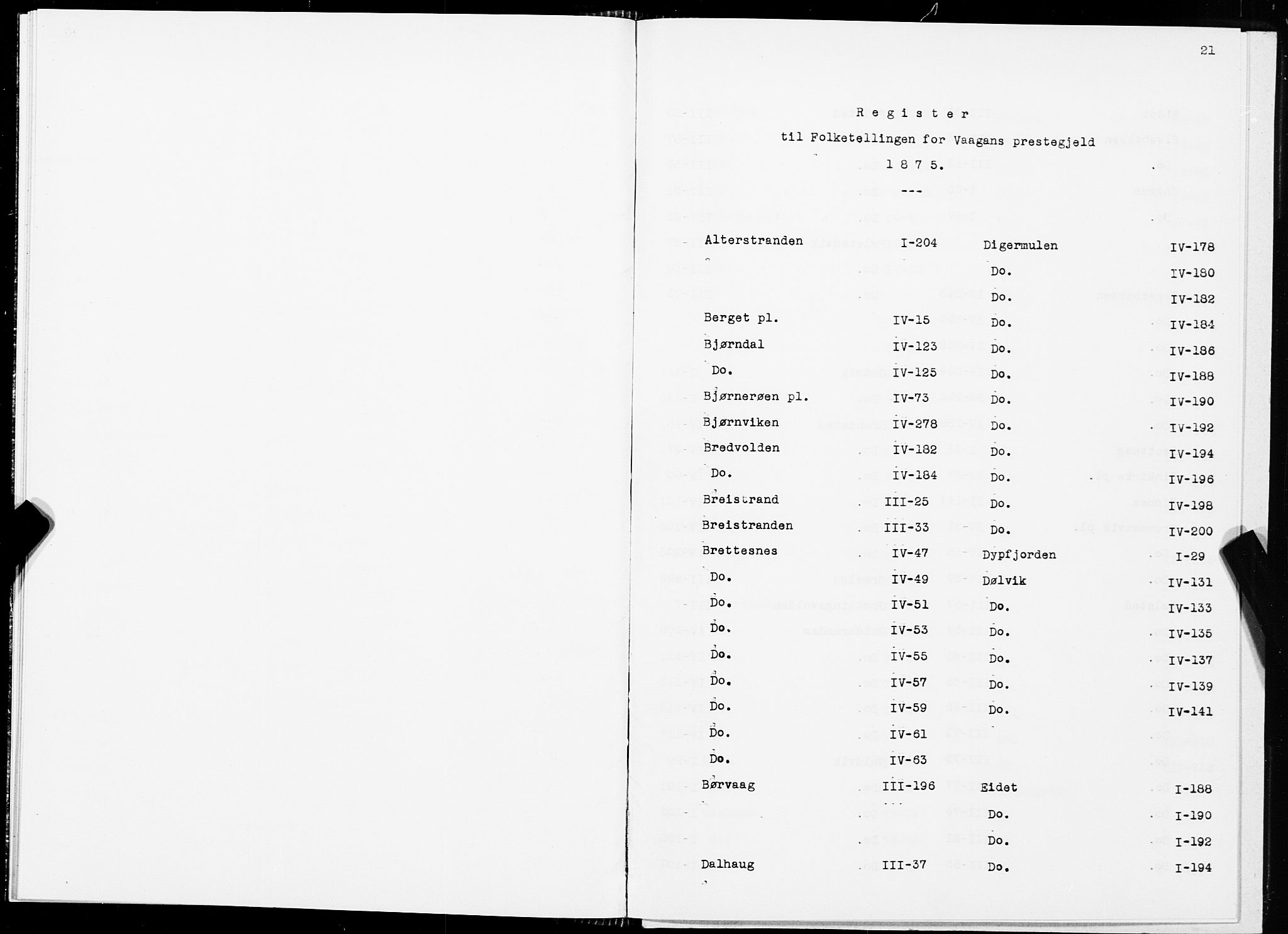 SAT, 1875 census for 1865P Vågan, 1875, p. 21