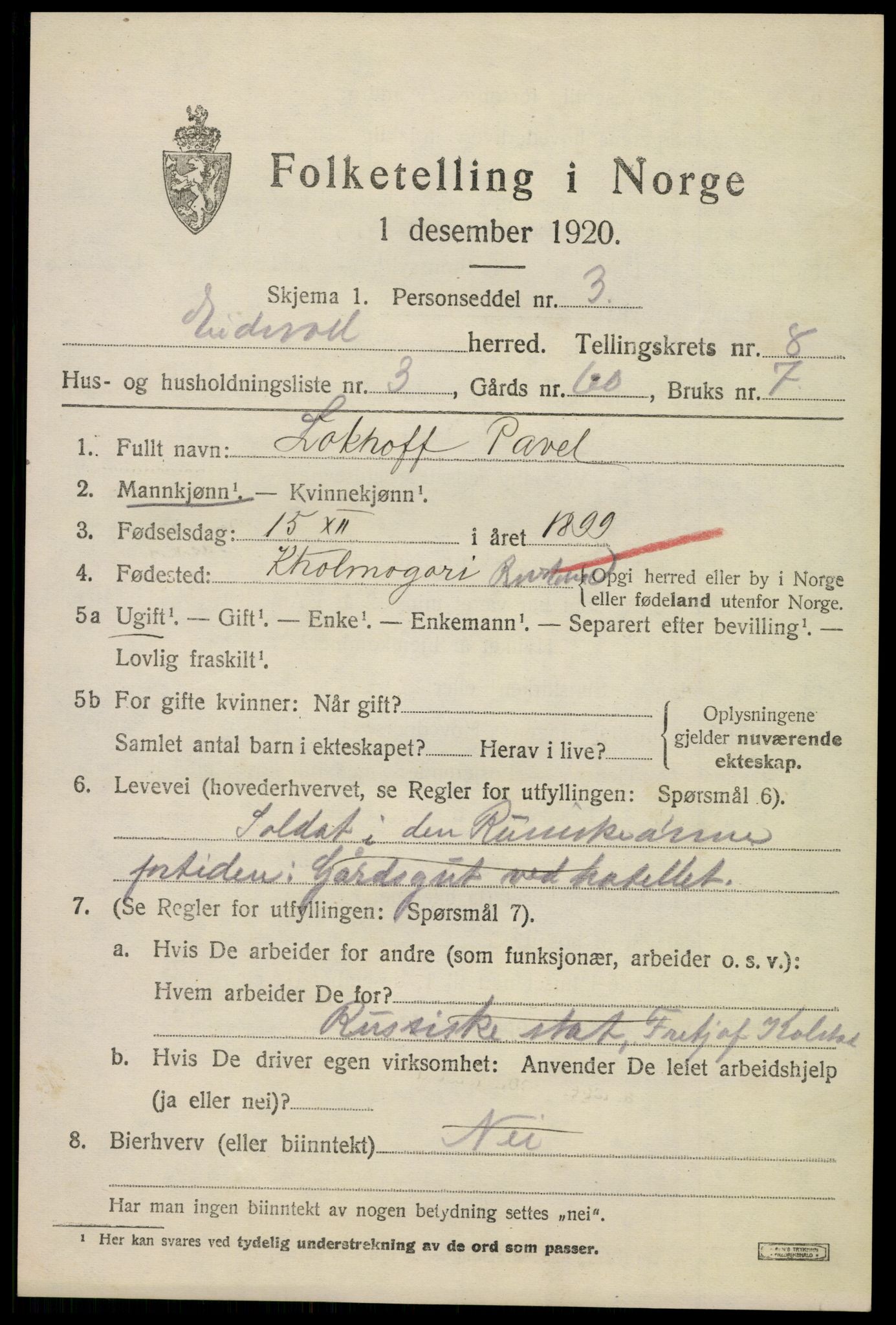 SAO, 1920 census for Eidsvoll, 1920, p. 12815