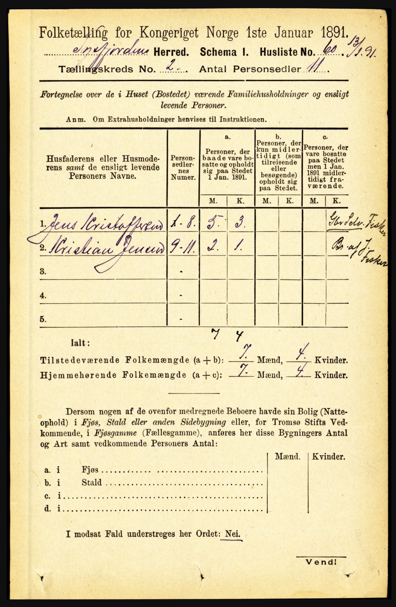 RA, 1891 census for 1850 Tysfjord, 1891, p. 550