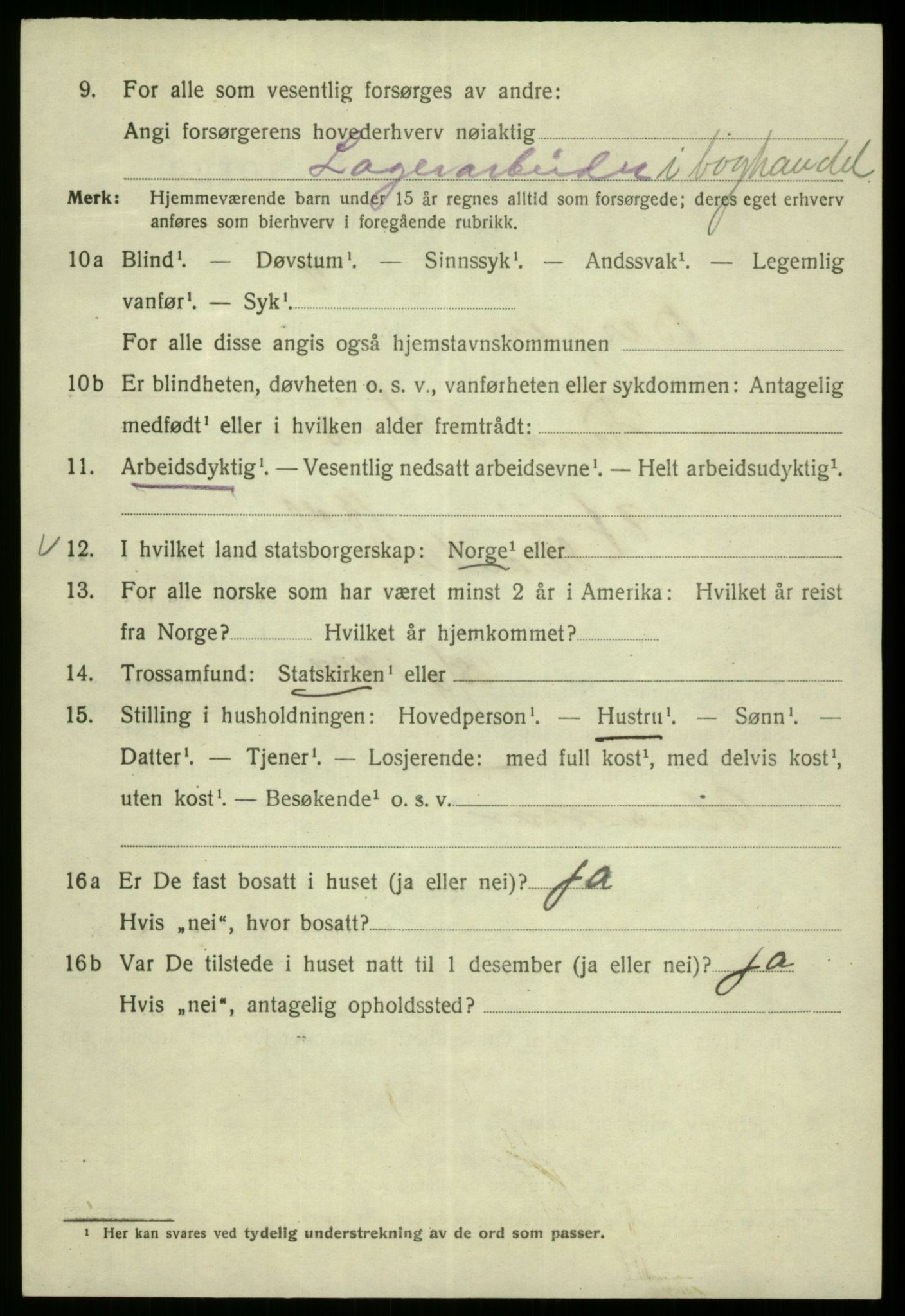 SAB, 1920 census for Bergen, 1920, p. 100327