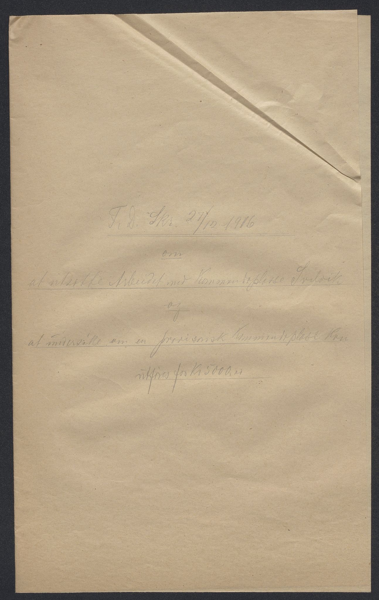 Forsvaret, Oscarsborg festning ingeniørdetasjementet/distriktsingeniøren, AV/RA-RAFA-1865/D/Da/L0154/0007: -- / Ko. pl. for 15 cm batteriet, 1916, p. 2