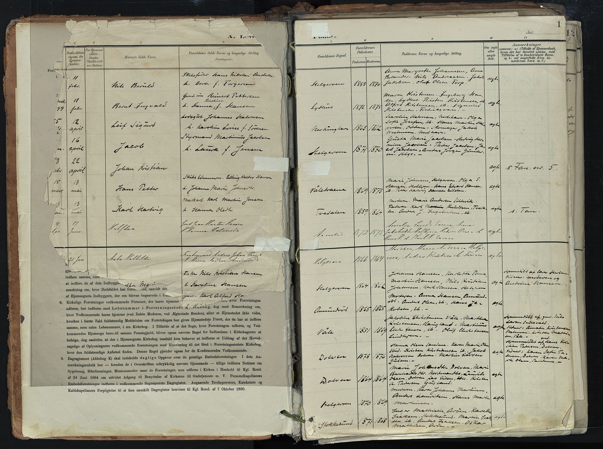 Brunlanes kirkebøker, SAKO/A-342/F/Fb/L0003: Parish register (official) no. II 3, 1900-1922, p. 1
