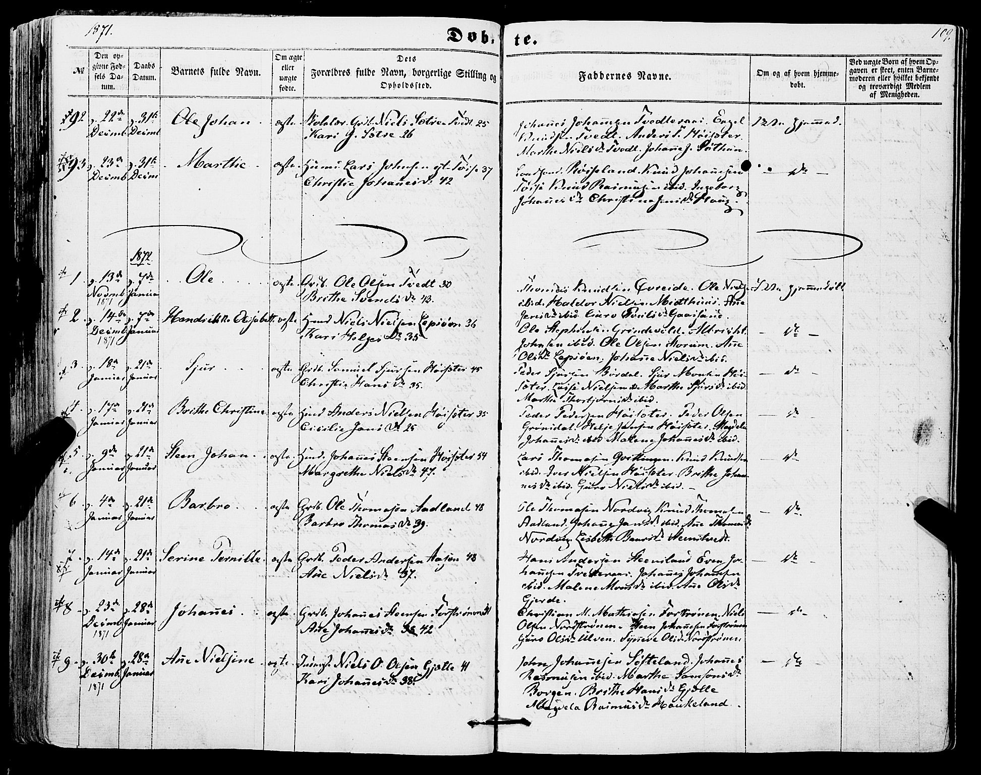 Os sokneprestembete, SAB/A-99929: Parish register (official) no. A 17, 1860-1873, p. 109