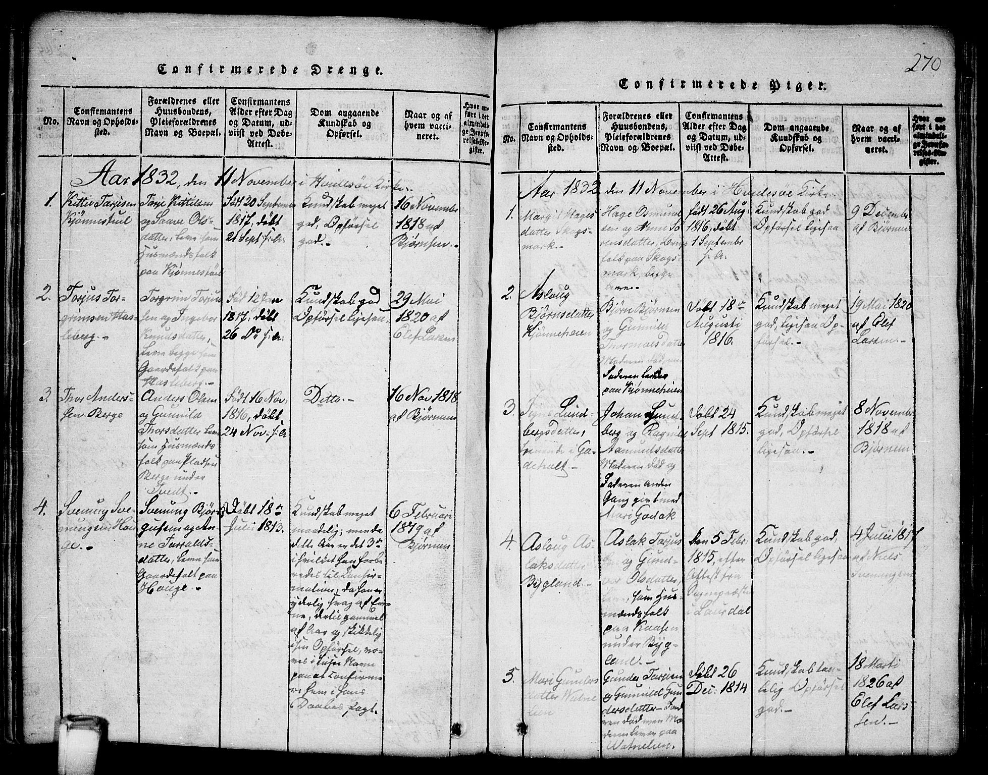 Kviteseid kirkebøker, SAKO/A-276/G/Gb/L0001: Parish register (copy) no. II 1, 1815-1842, p. 270